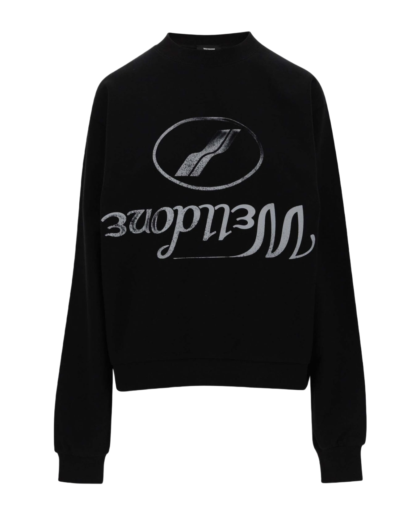 WE11 DONE Cotton Sweatshirt With Logo - Black