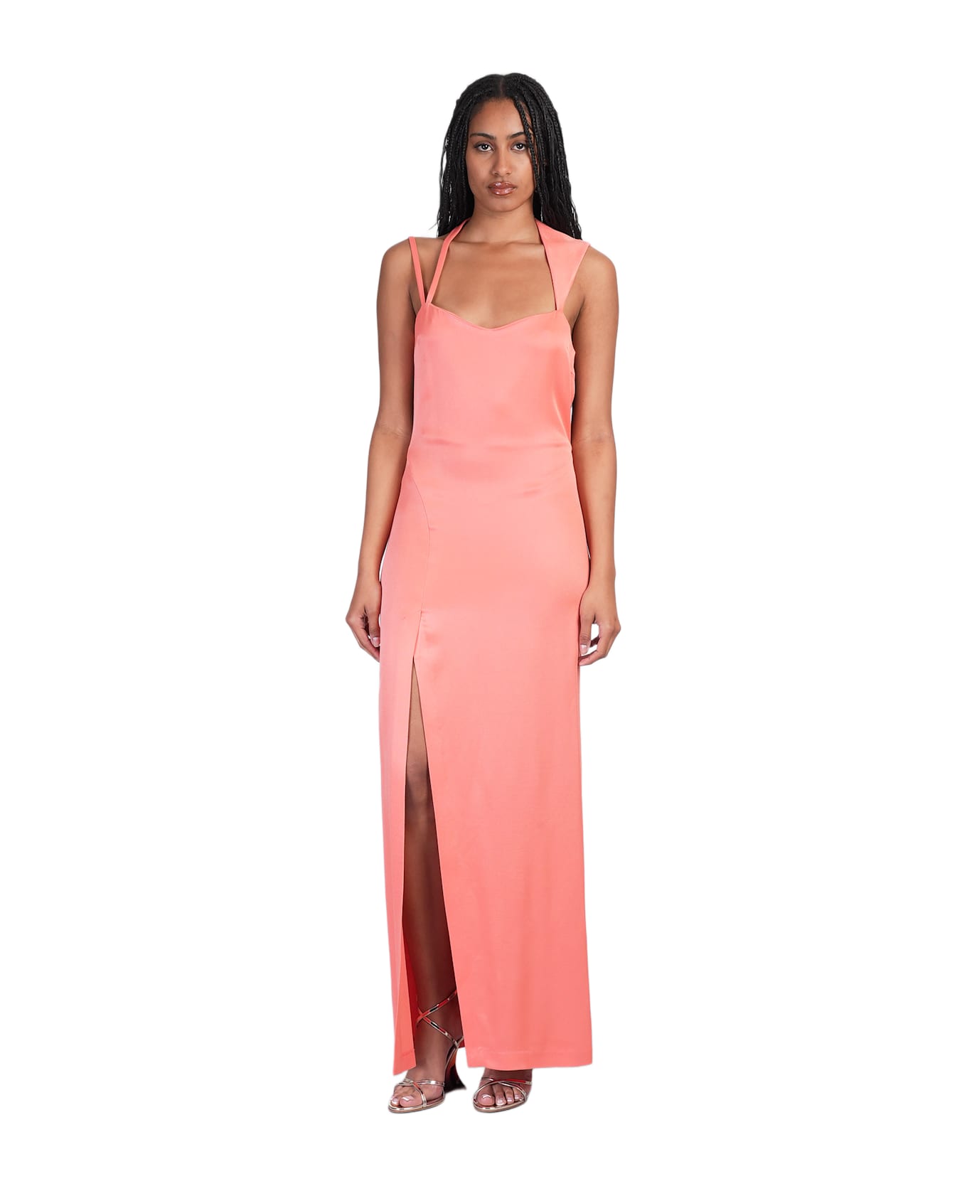 IRO Ruina Long Dress In Orange Viscose - orange