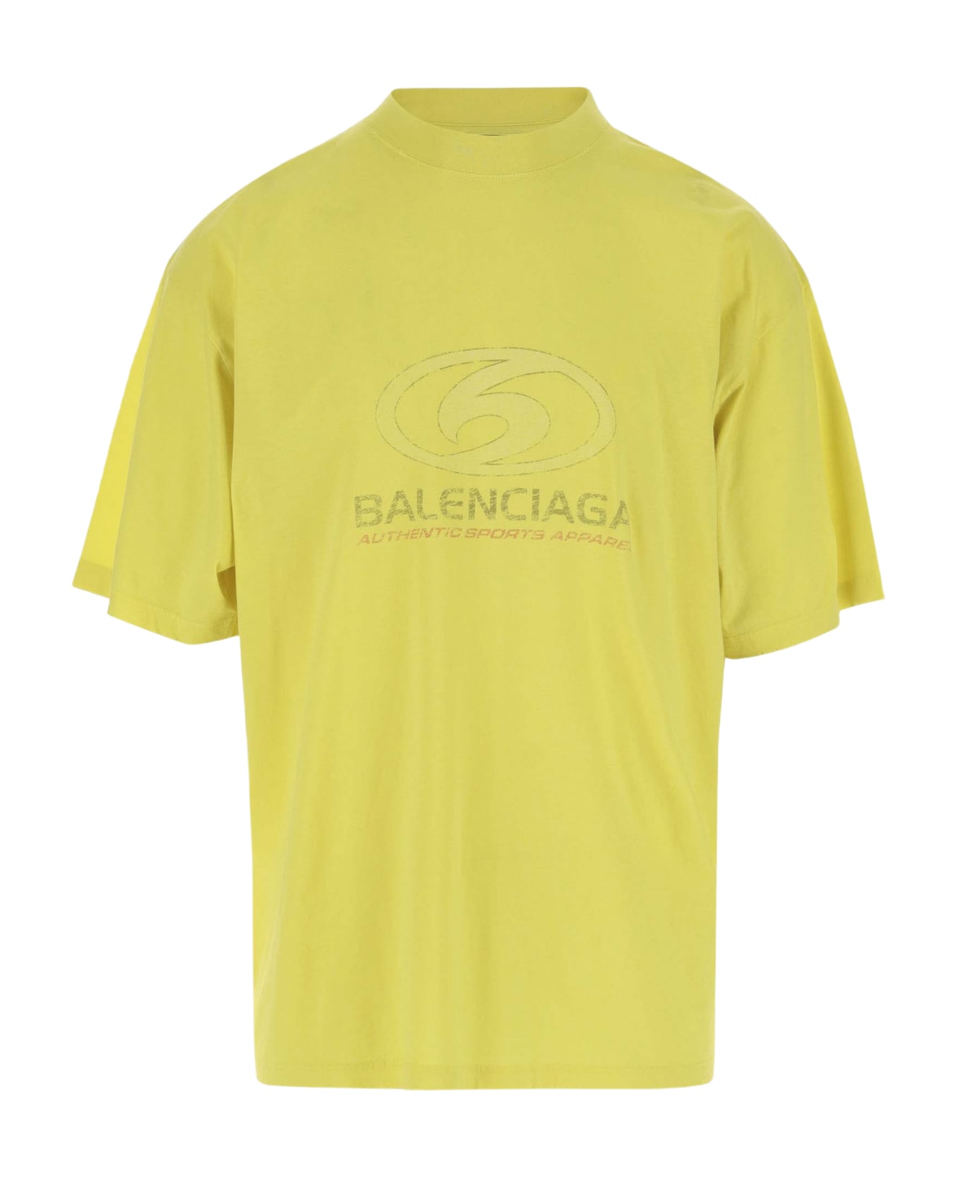 Balenciaga Cotton Surfer T-shirt With Logo - Yellow
