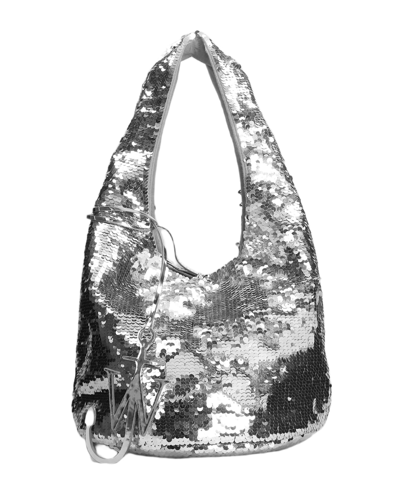 J.W. Anderson Sequin Hand Bag In Silver Pvc - silver