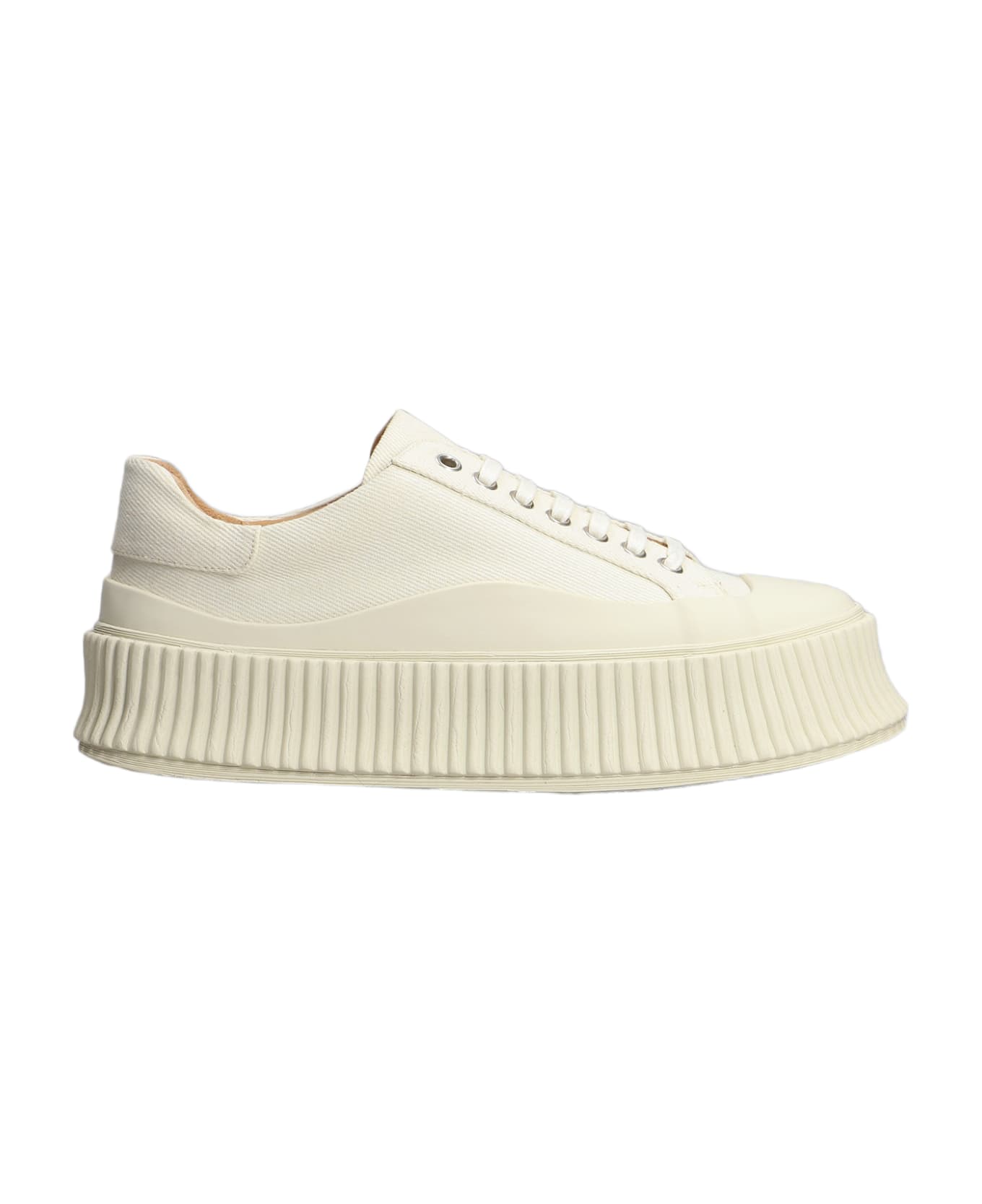 Jil Sander Sneakers In White Cotton - white