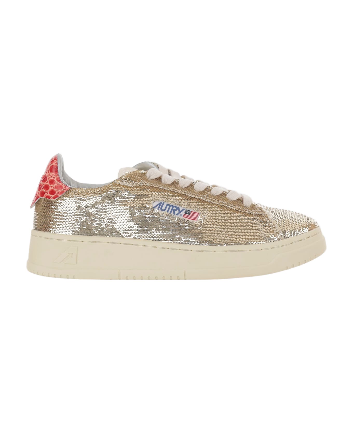 Autry Dallas Low Sparkling Sneakers - Golden