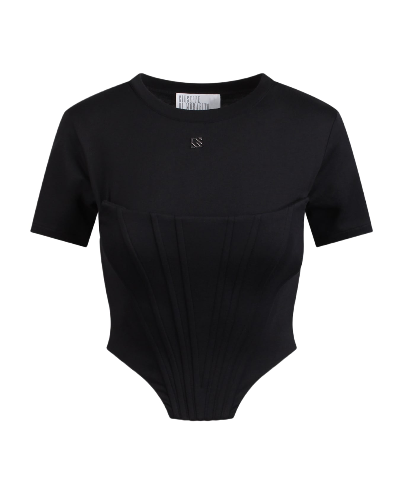 Giuseppe di Morabito T-shirt With Bustier Detail In Cotton Jersey