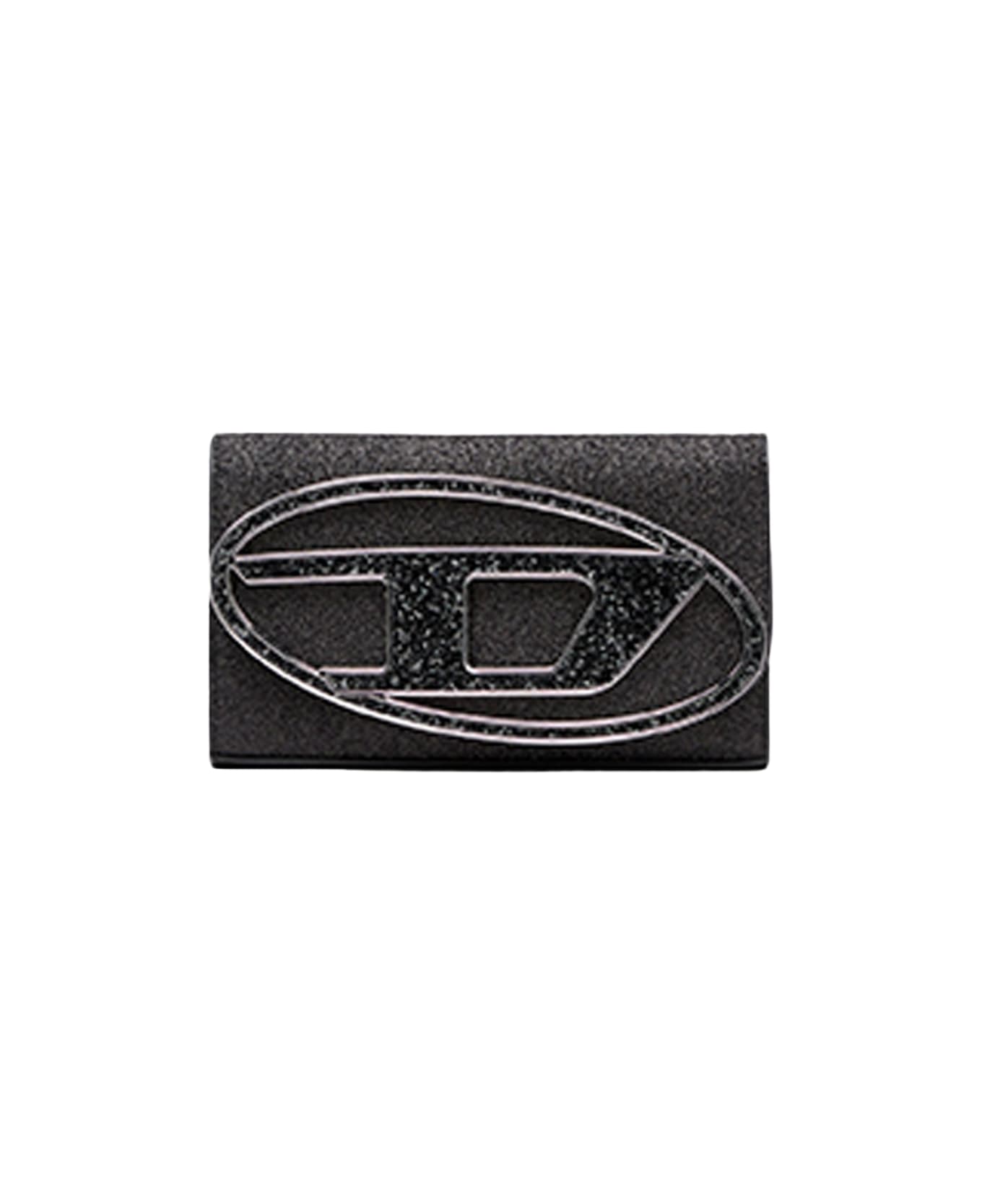 Diesel 1dr 1dr Wallet Strap Sparkly Black Purse With Shoulder Strap - 1dr Wallet Strap - Nero