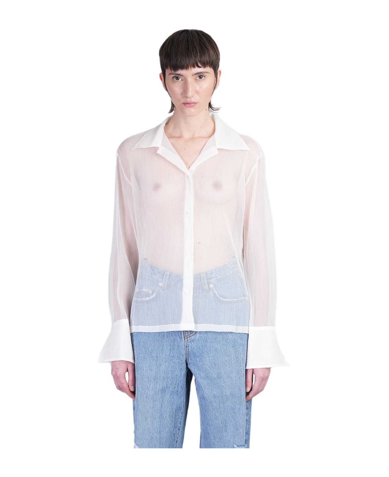 Séfr Willow Shirt Shirt In Beige Polyester - beige