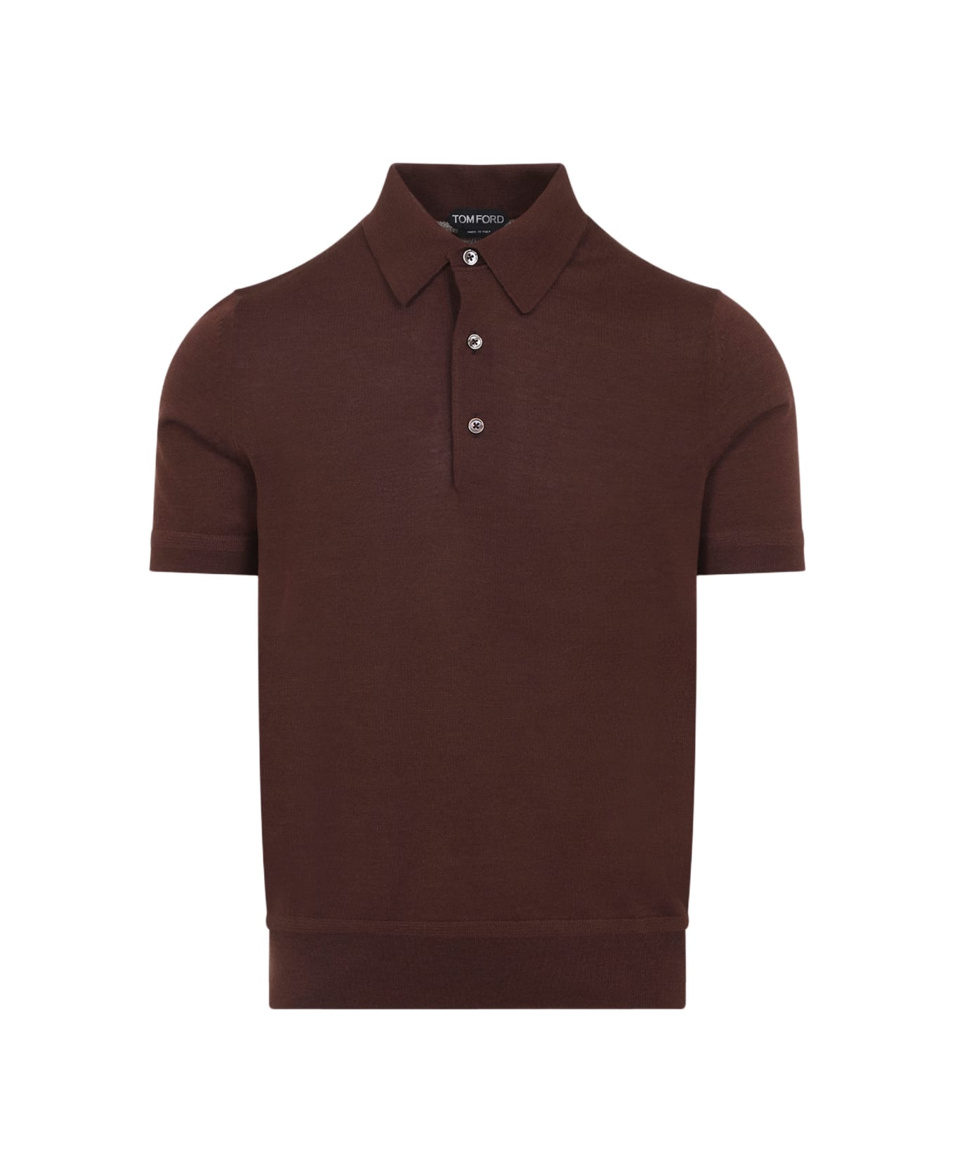 Tom Ford Cashmere Silk Polo - Ecn Cocoa Brown