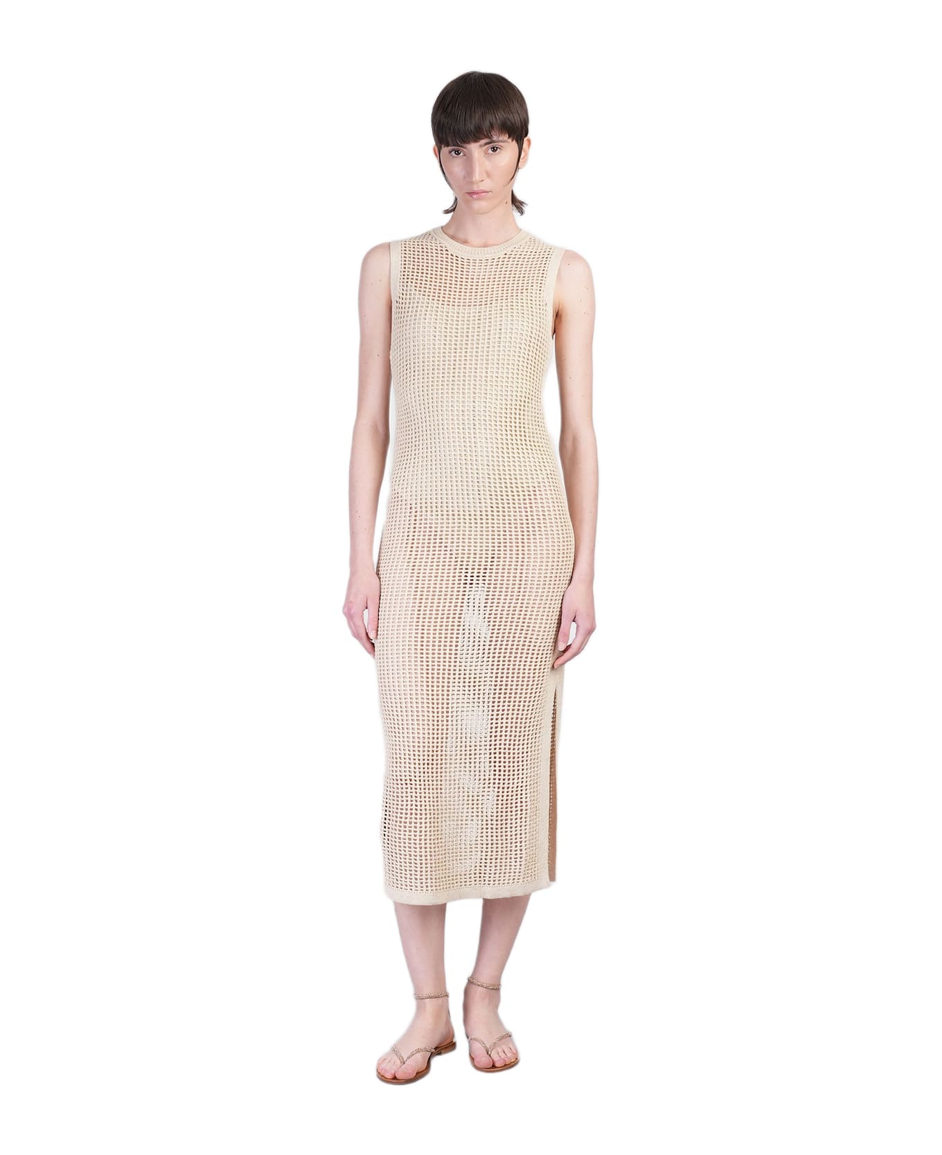 MC2 Saint Barth Eileen Long Dress In Beige Viscose - beige