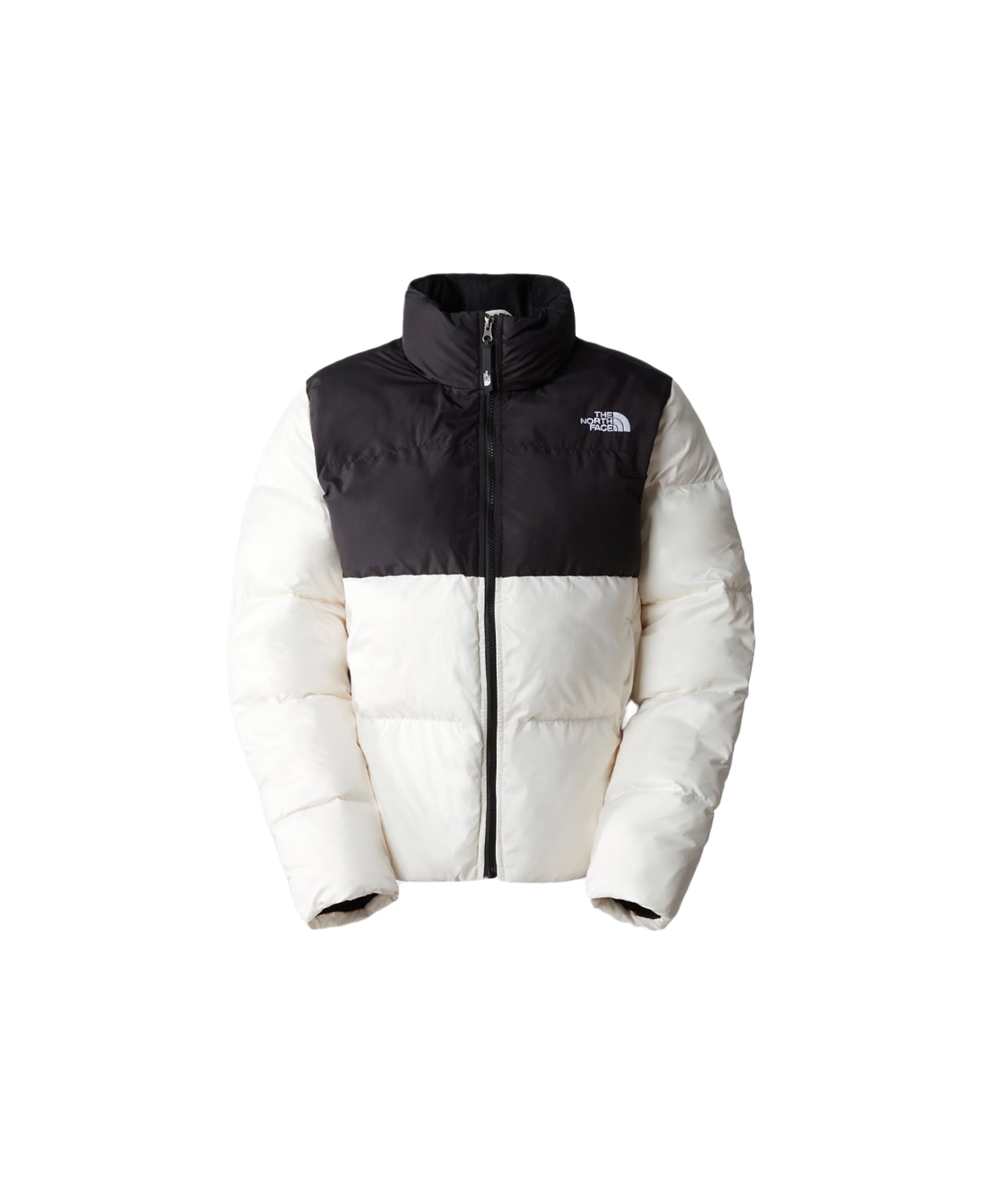 The North Face Women's Saikuru Jacket Off white and black nylon synthetic puffer jacket - Womens Saikuru jacket - Panna