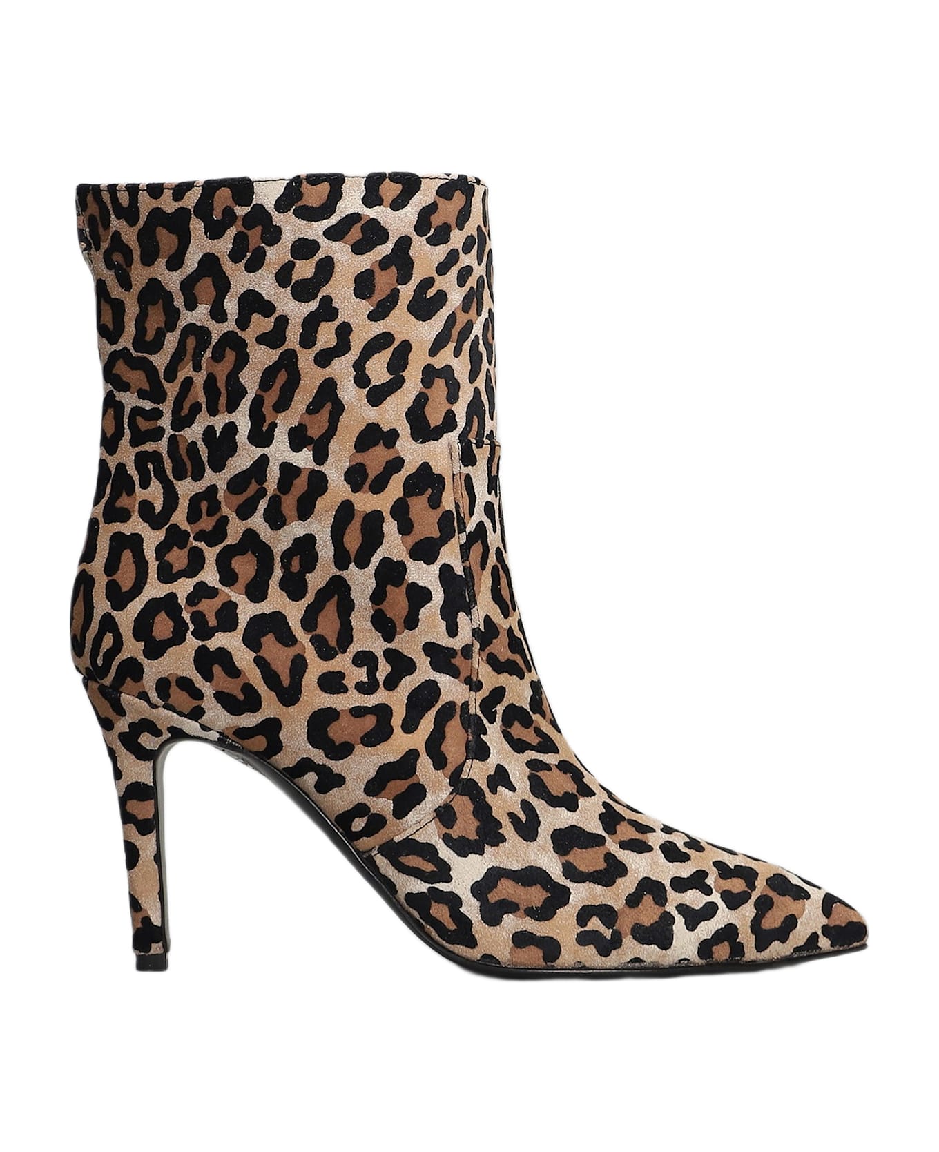 Via Roma 15 High Heels Ankle Boots In Animalier Suede - Animalier