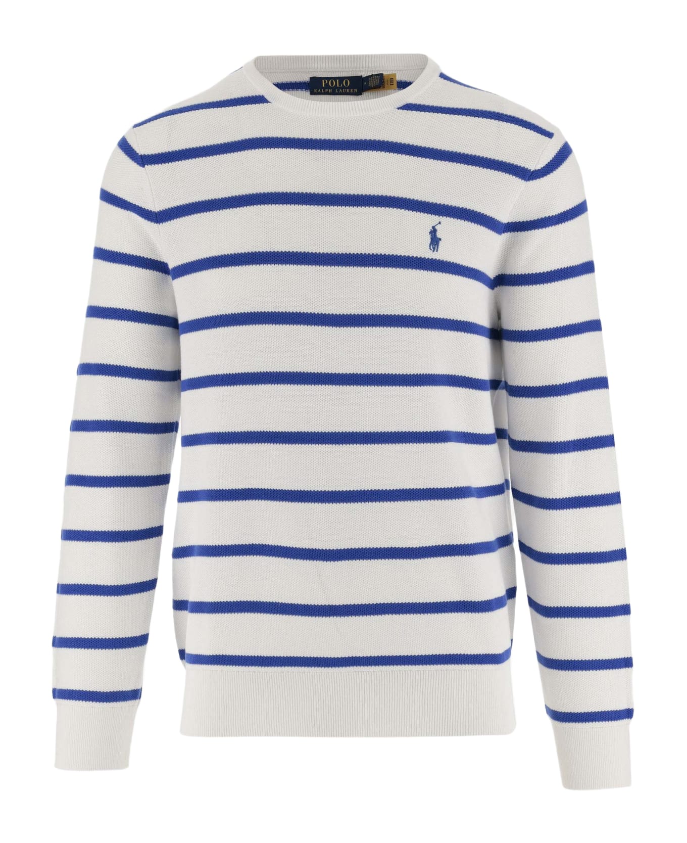 Ralph Lauren Cotton Pullover With Striped Pattern And Logo - Red