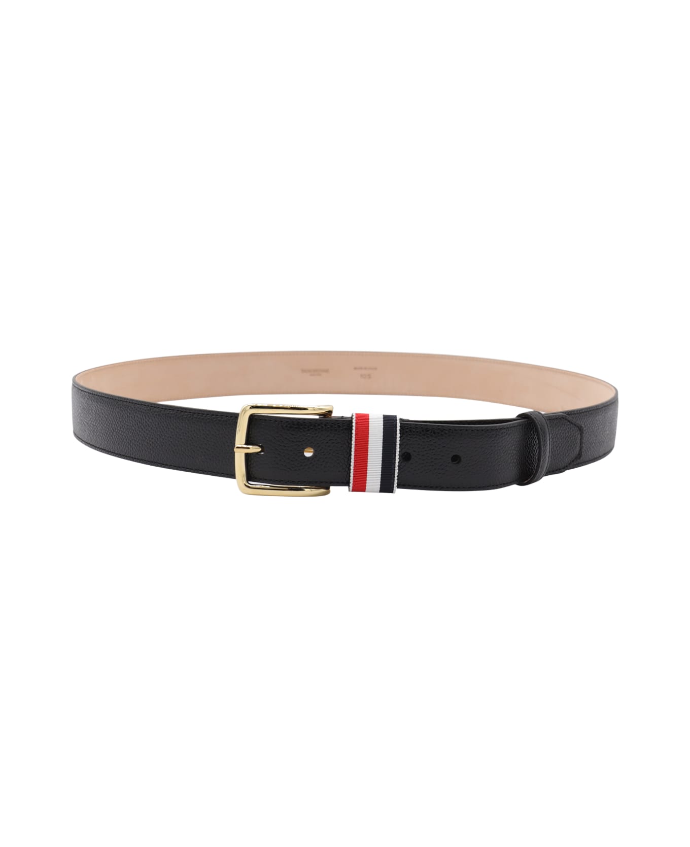 Thom Browne Black Leather Belt - Black