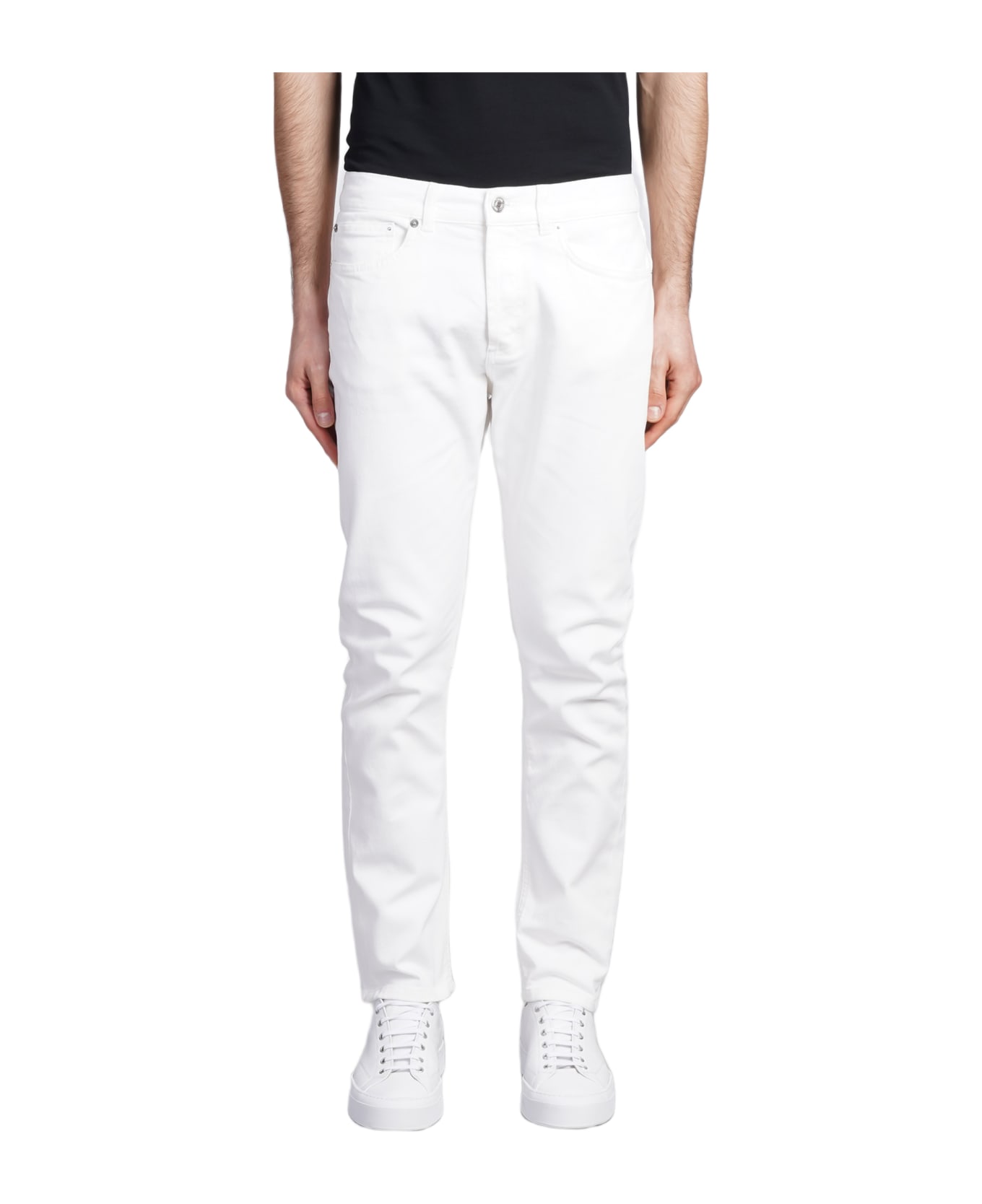 Mauro Grifoni Jeans In White Cotton - Yellow Cream