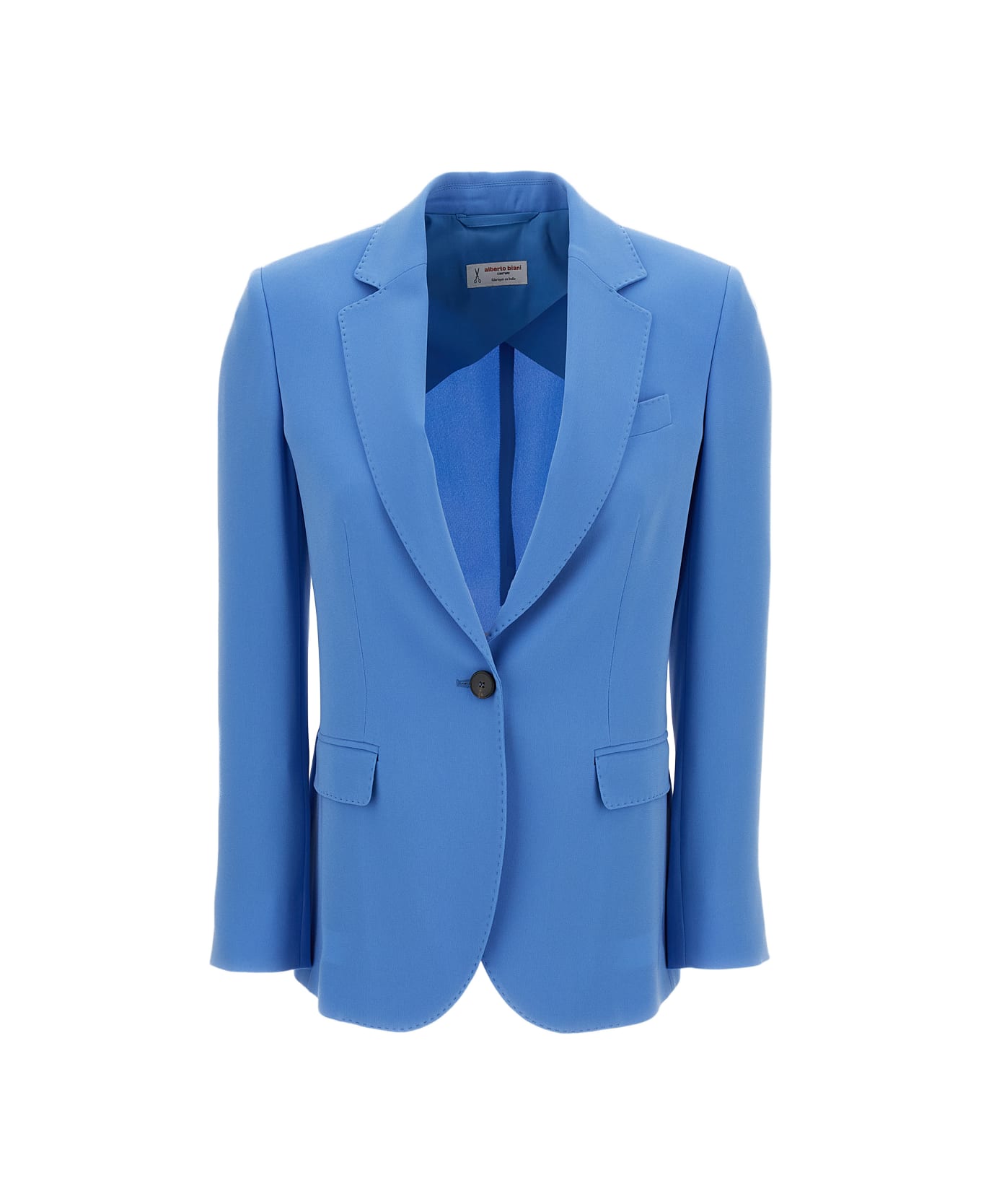 Alberto Biani Single Breasted Cady Blazer - Clear Blue