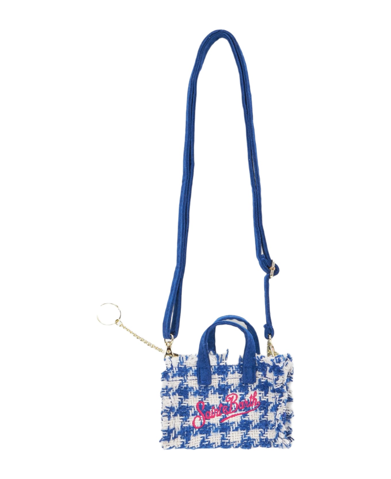 MC2 Saint Barth Wooly Key Holder With Pied De Poule Pattern - BLUE
