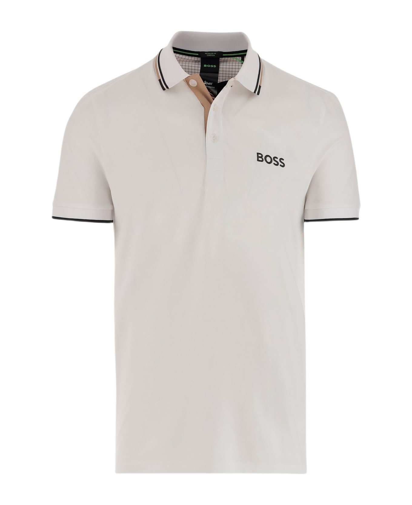 Hugo Boss Stretch Cotton Blend Polo Shirt - White