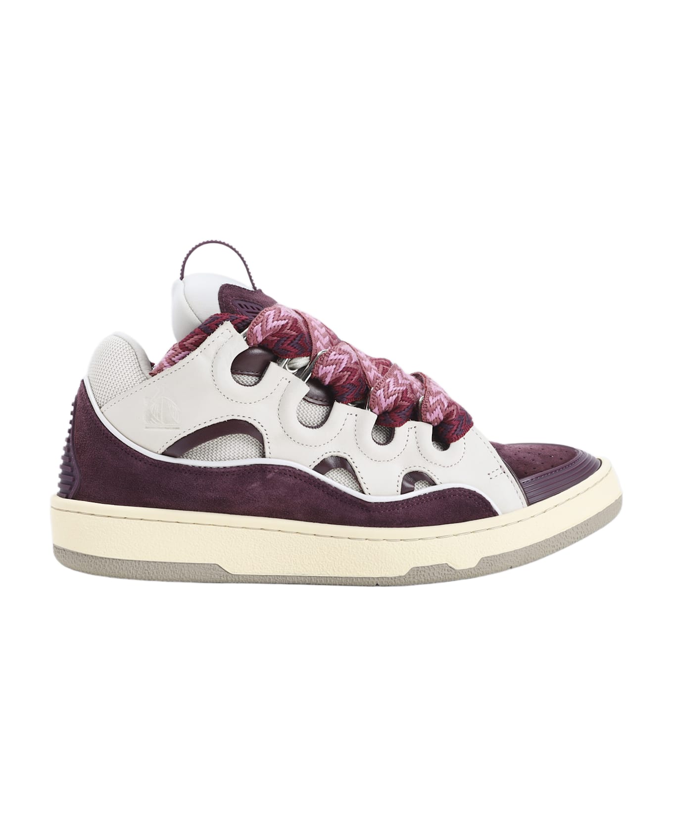 Lanvin Curb Sneakers - Beige Burgundy