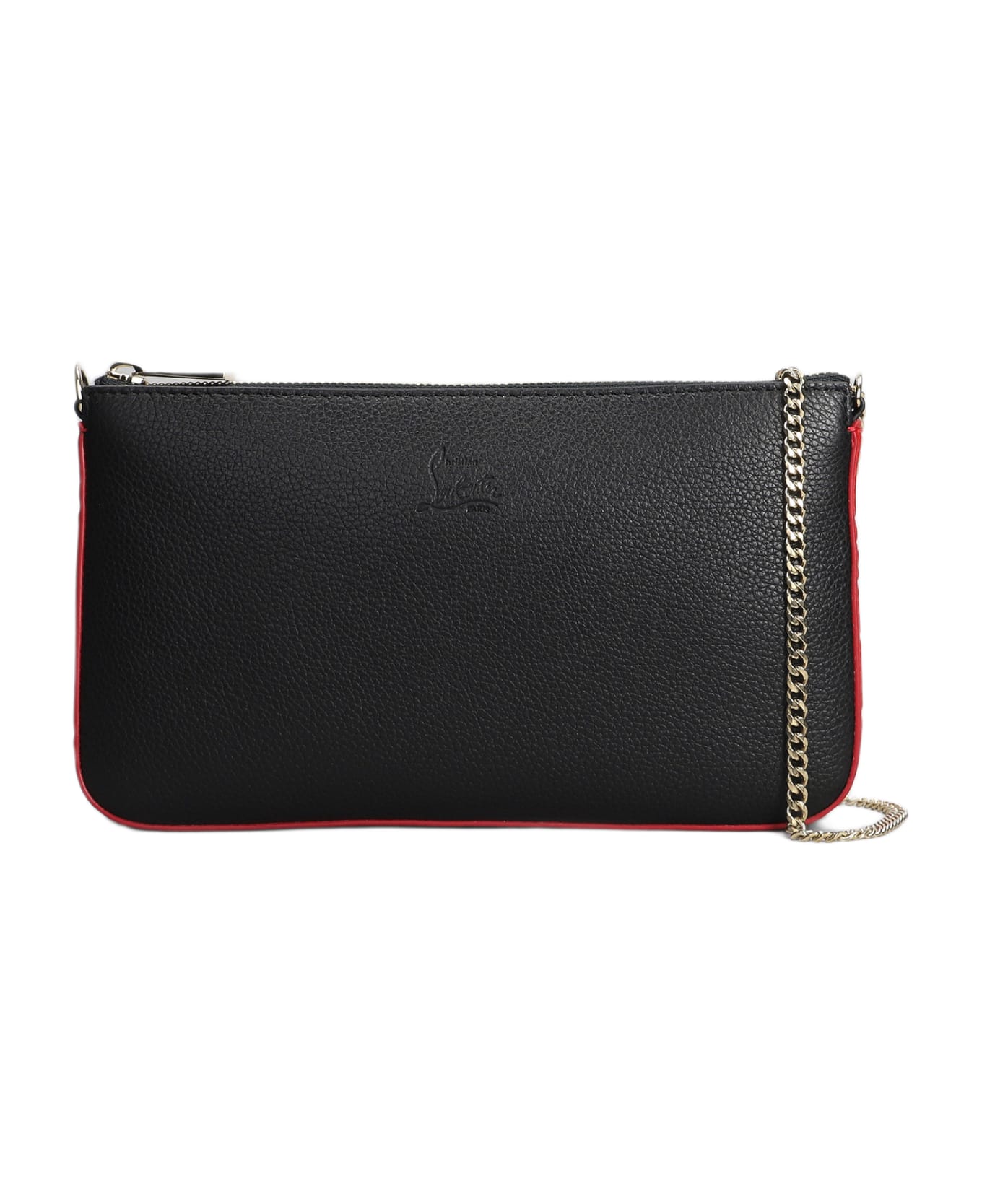 Christian Louboutin ポーチ 黒xシルバー 2118425Y0011 Loubila Mini - ポーチ - ナッパレザー - ブラック - Christian