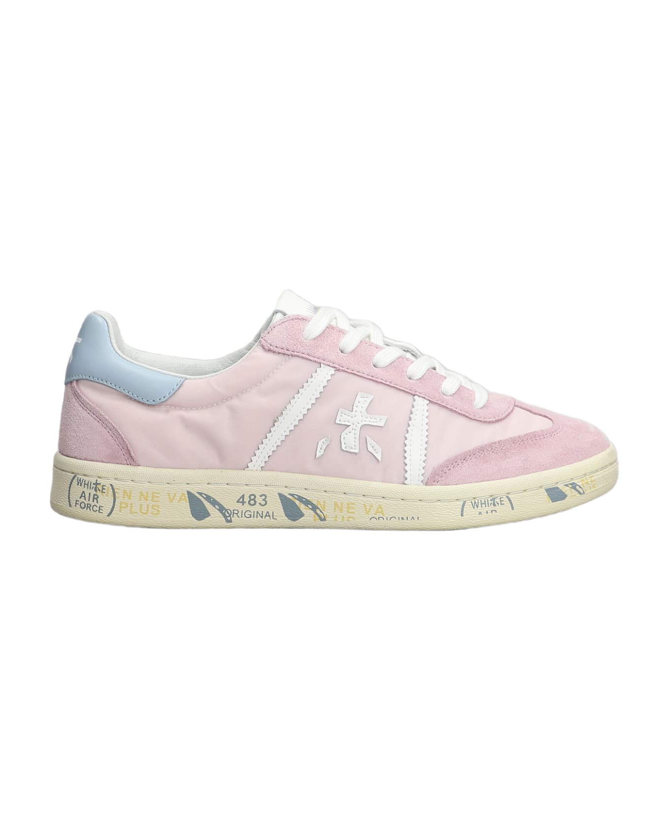 Premiata Bonnie Sneakers In Rose-pink Suede And Fabric - rose-pink
