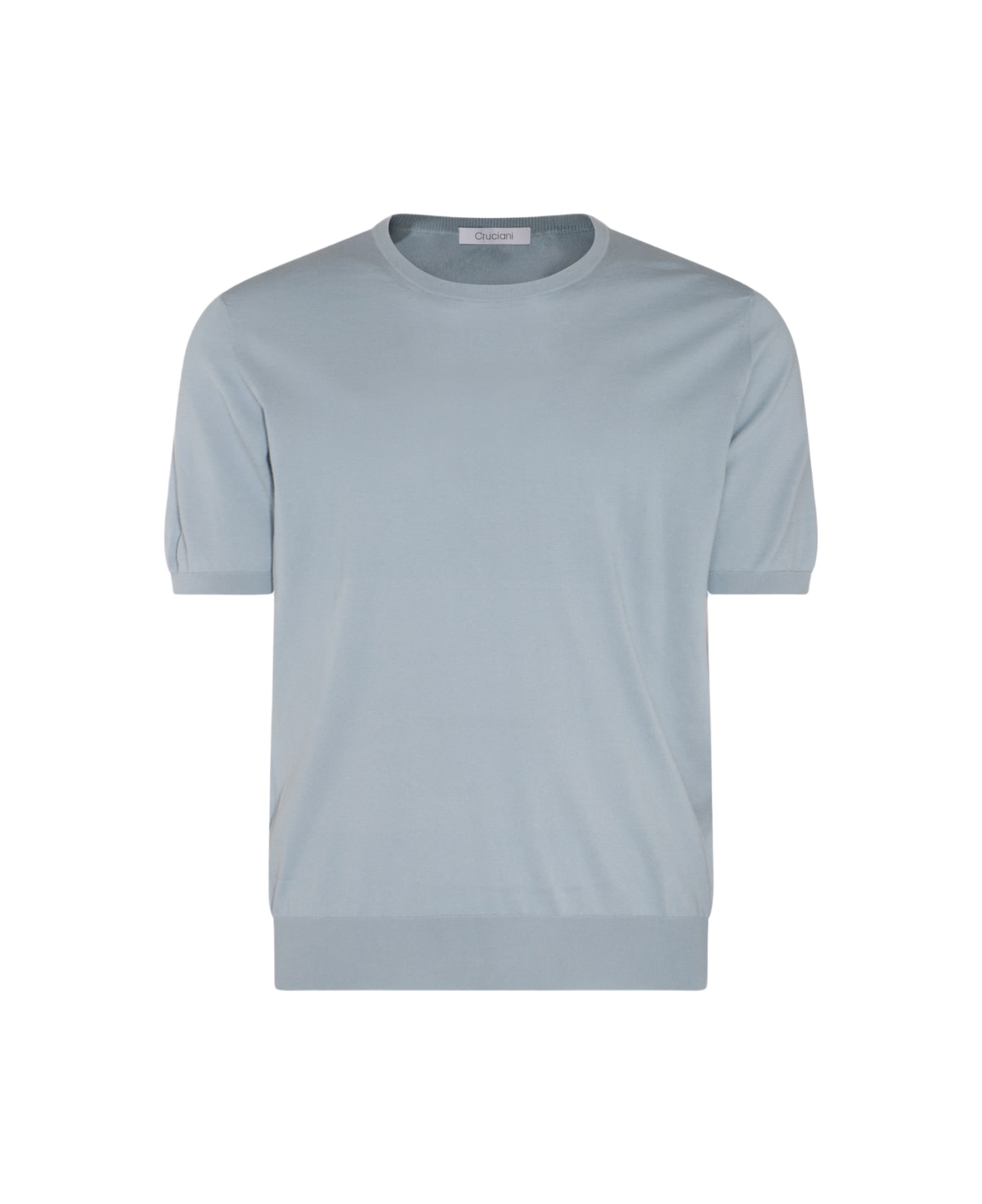 Cruciani Light Blue Cotton T-shirt - Cielo