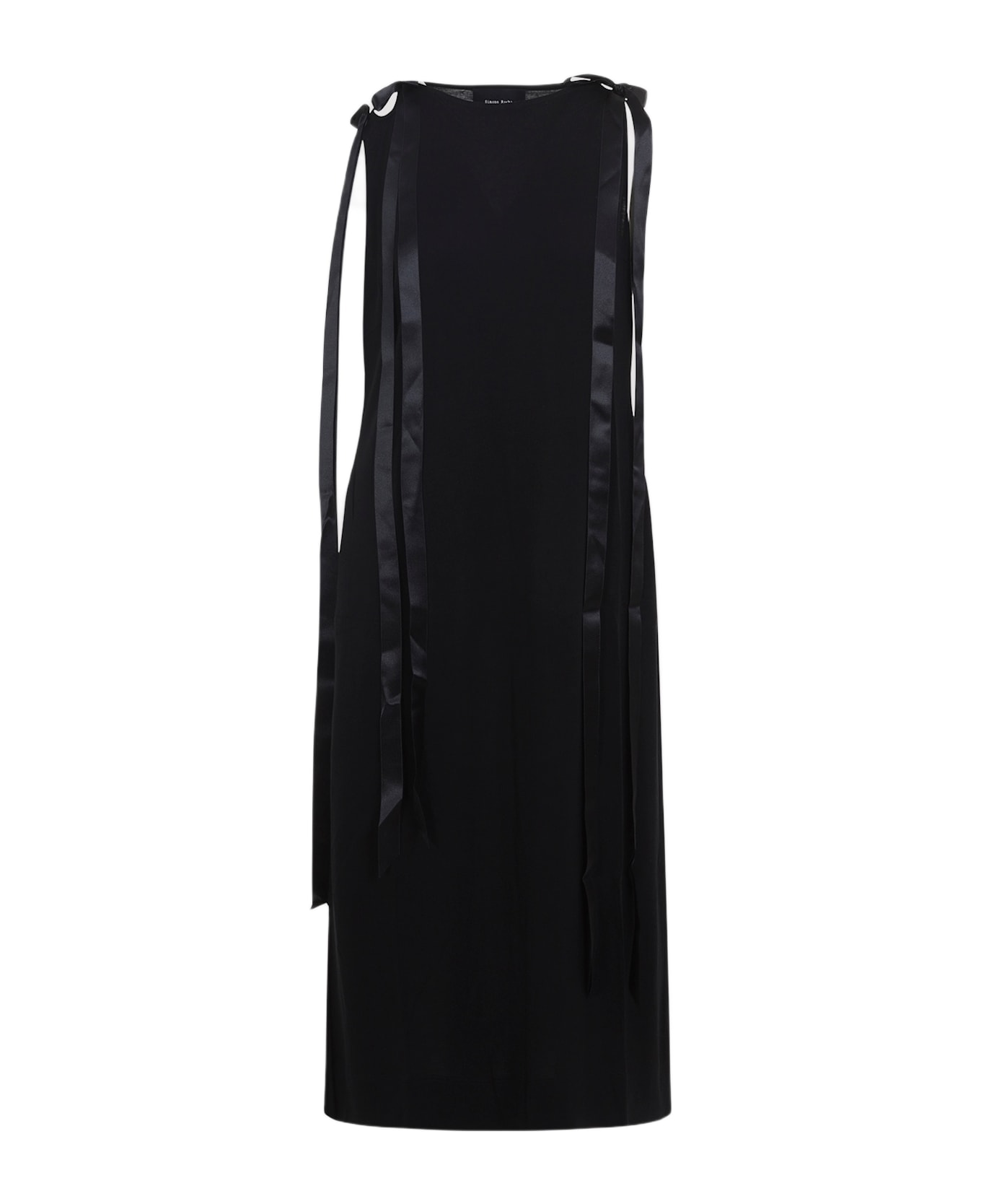 Simone Rocha Bow Ribbon Midi Dress - Black