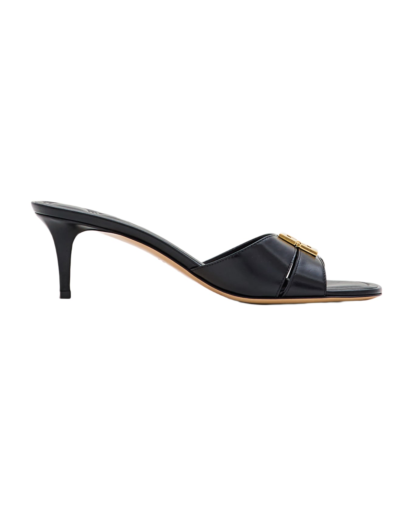 Fendi Slide Patent Leather Heels - Black サンダル