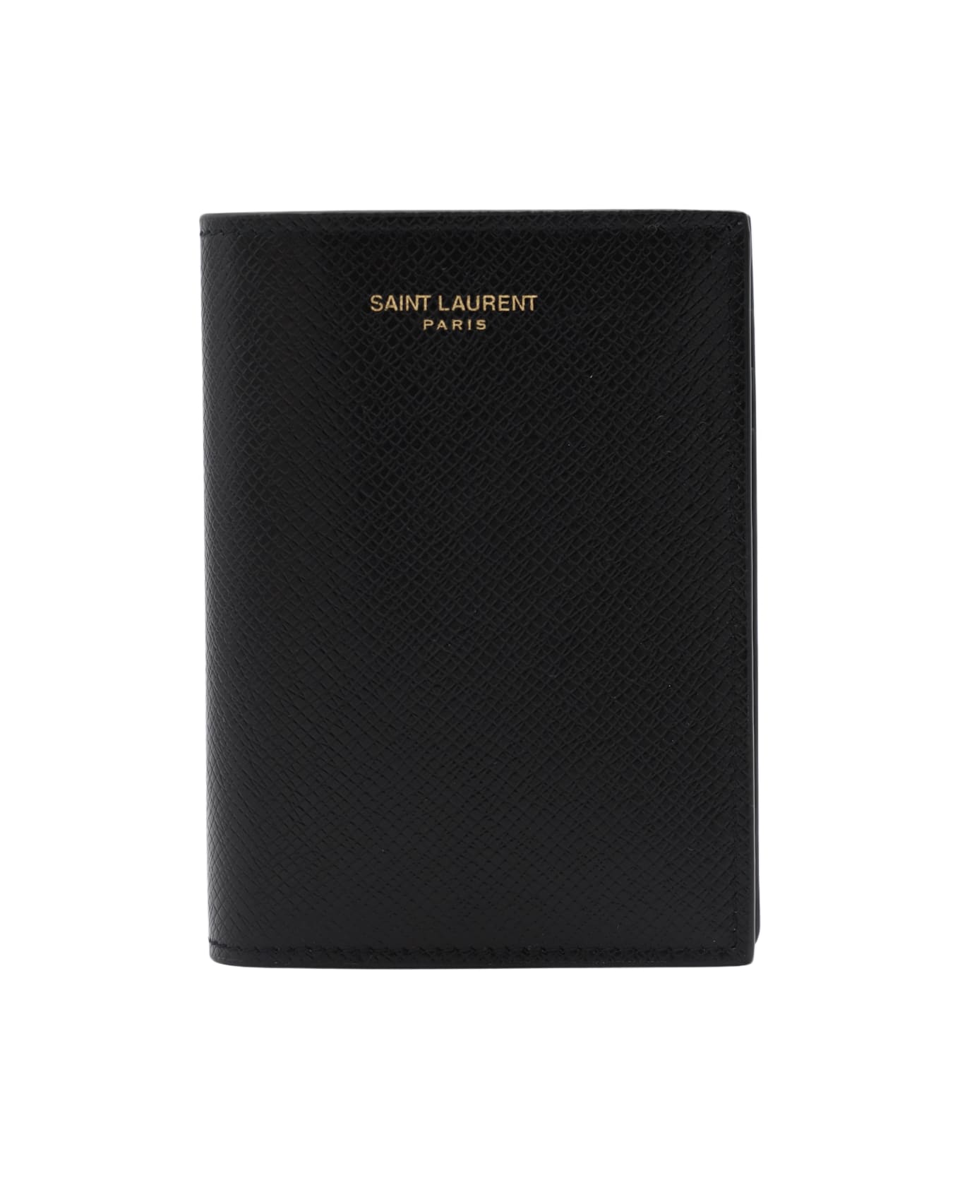 Saint Laurent Black Leather Card Holder - Black
