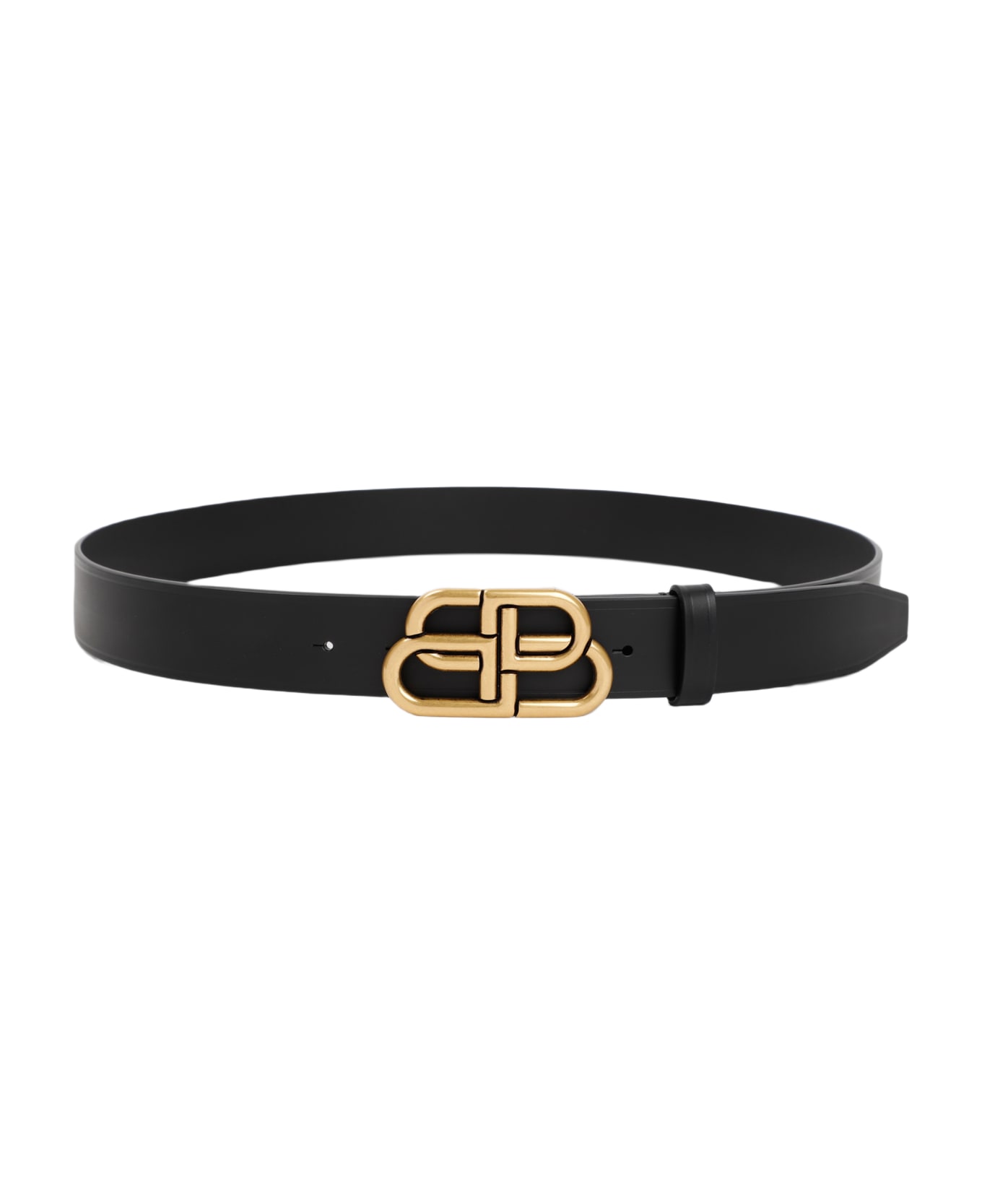 Balenciaga Leather Bb Belt - Black