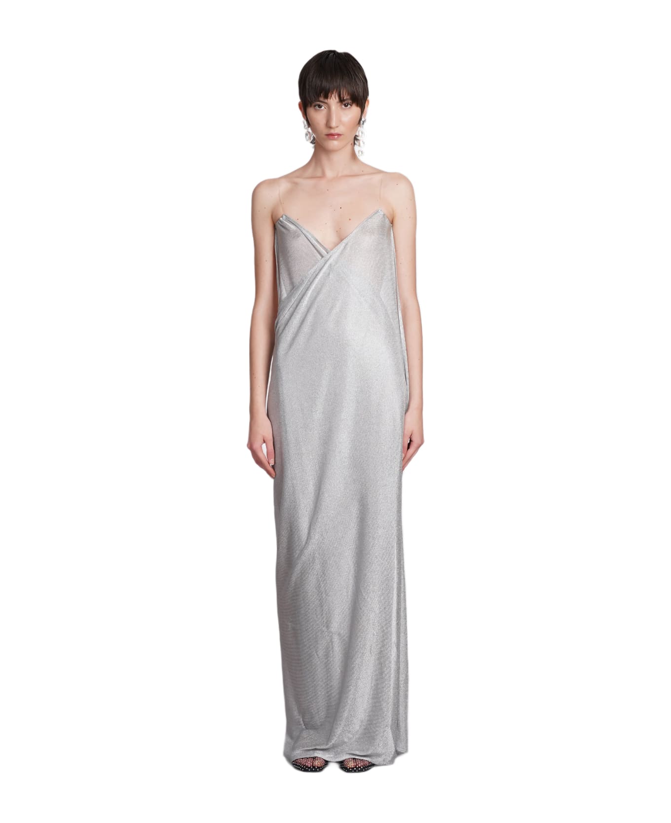 Magda Butrym Dress In Silver Viscose - silver