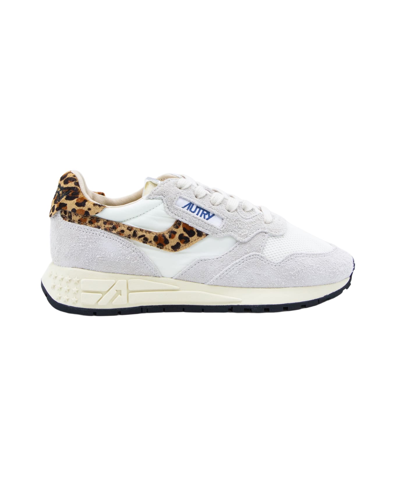Autry White And Leopard Leather Reelwind Sneakers - SUENIL/PONY WHT/LEO
