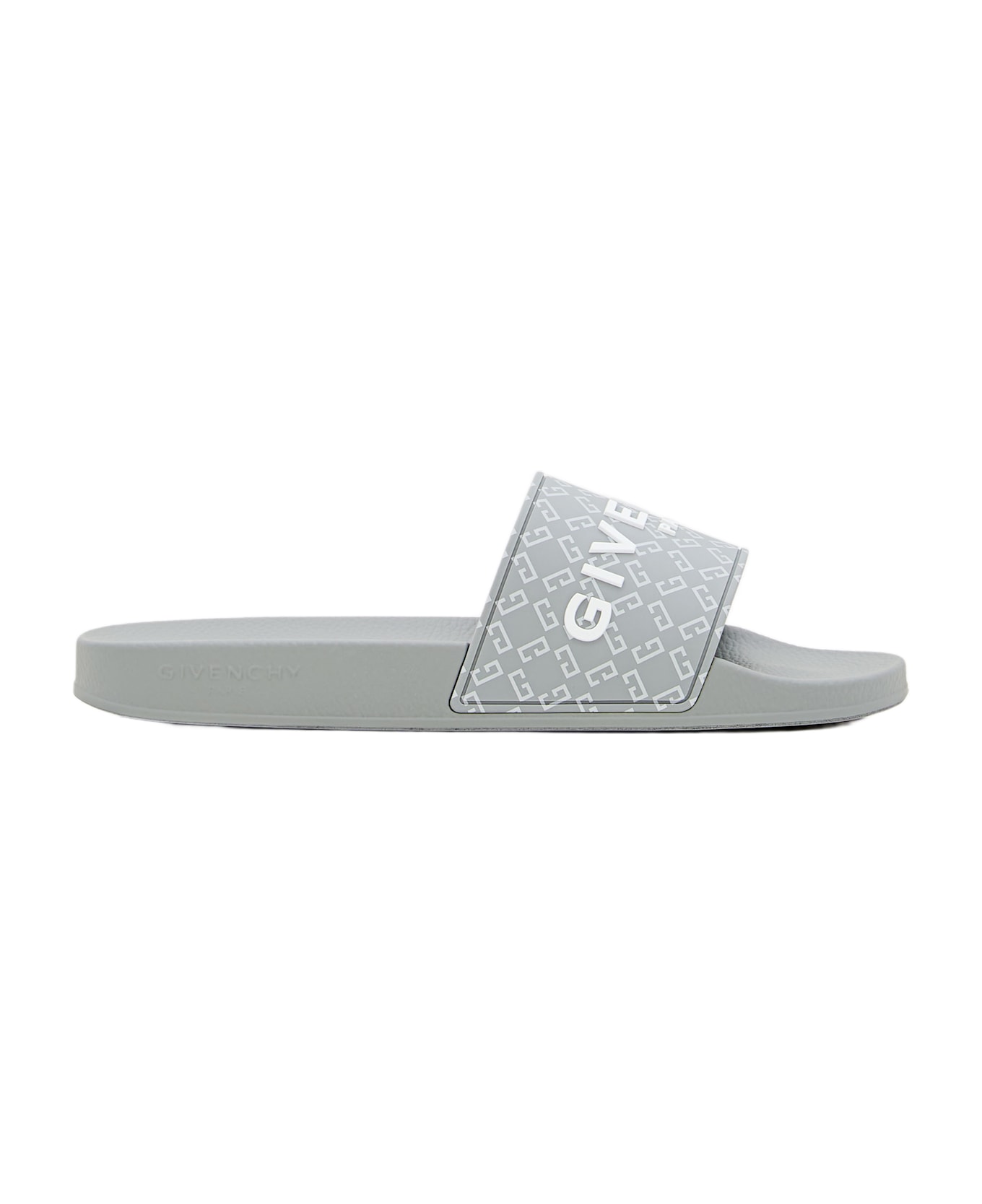Givenchy Slide Flat Sandals - Grey