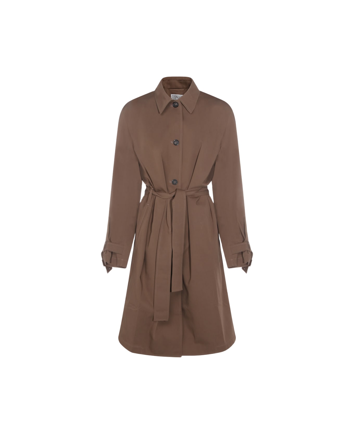 Totême Brown Cotton Midi Trench Coat - HAZEL