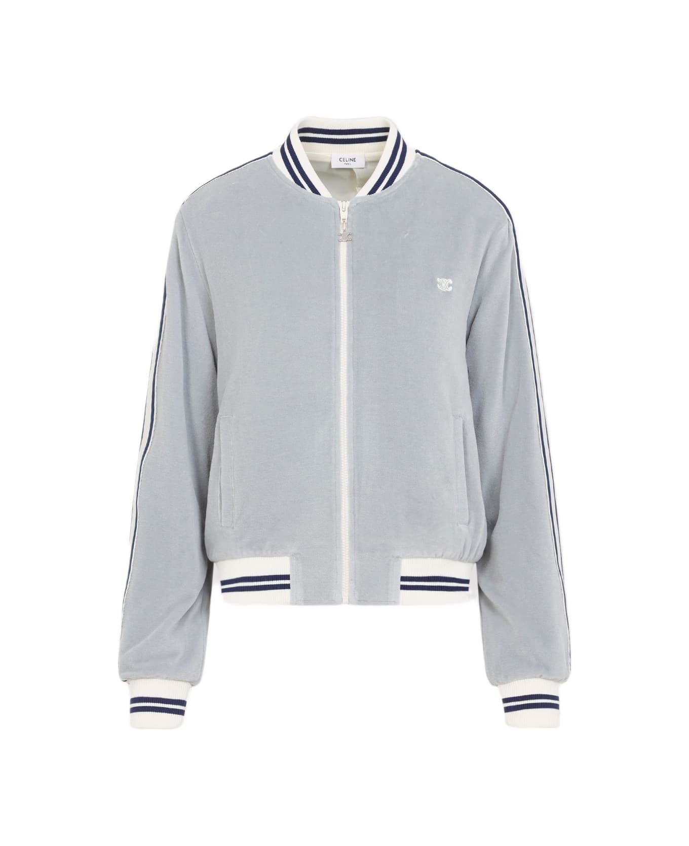 Celine Teddy Tracksuit Triomphe Jacket - Glaise Navy Ecru