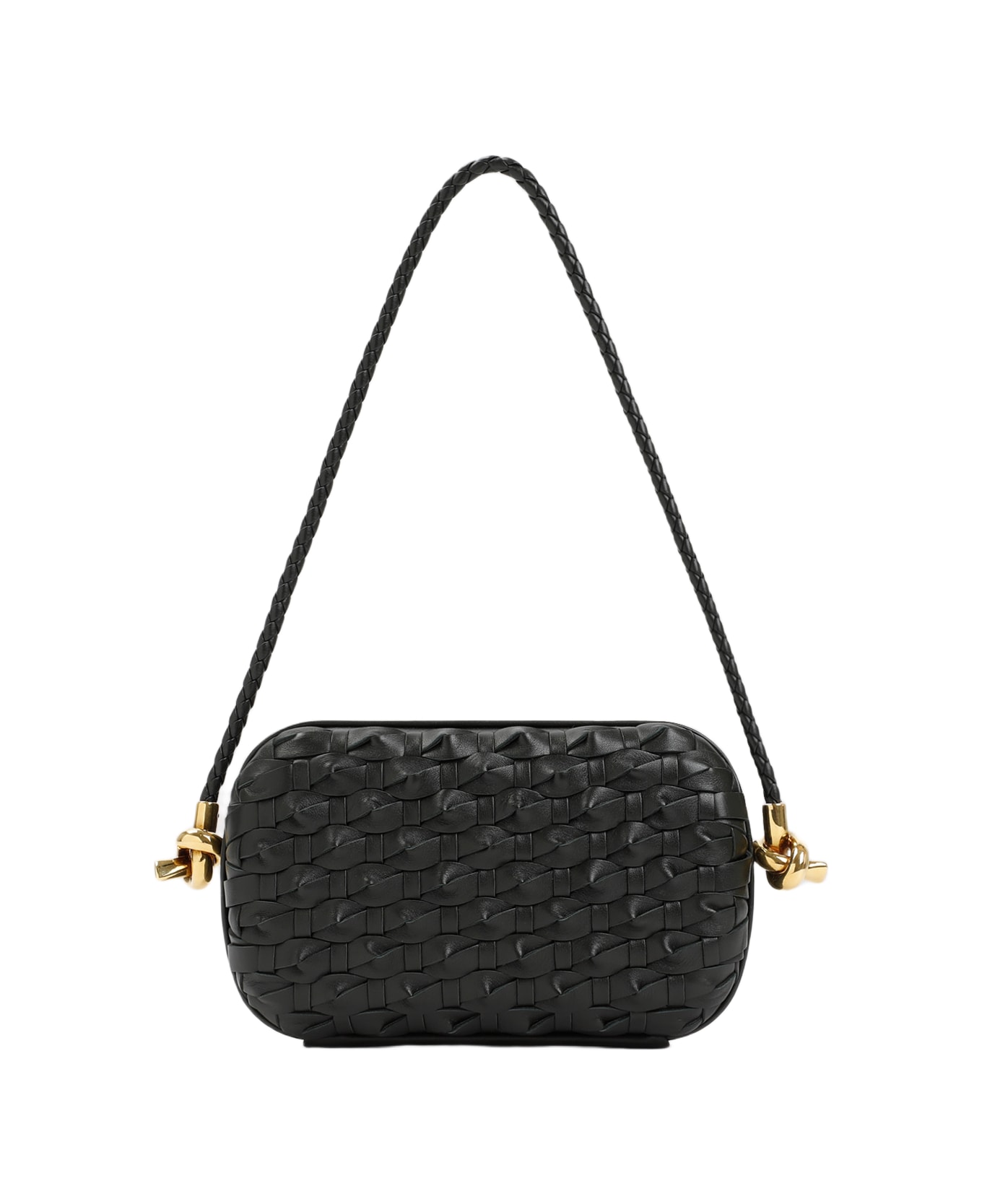 Bottega Veneta Knot With Strap Clutch - Dark Green Brass