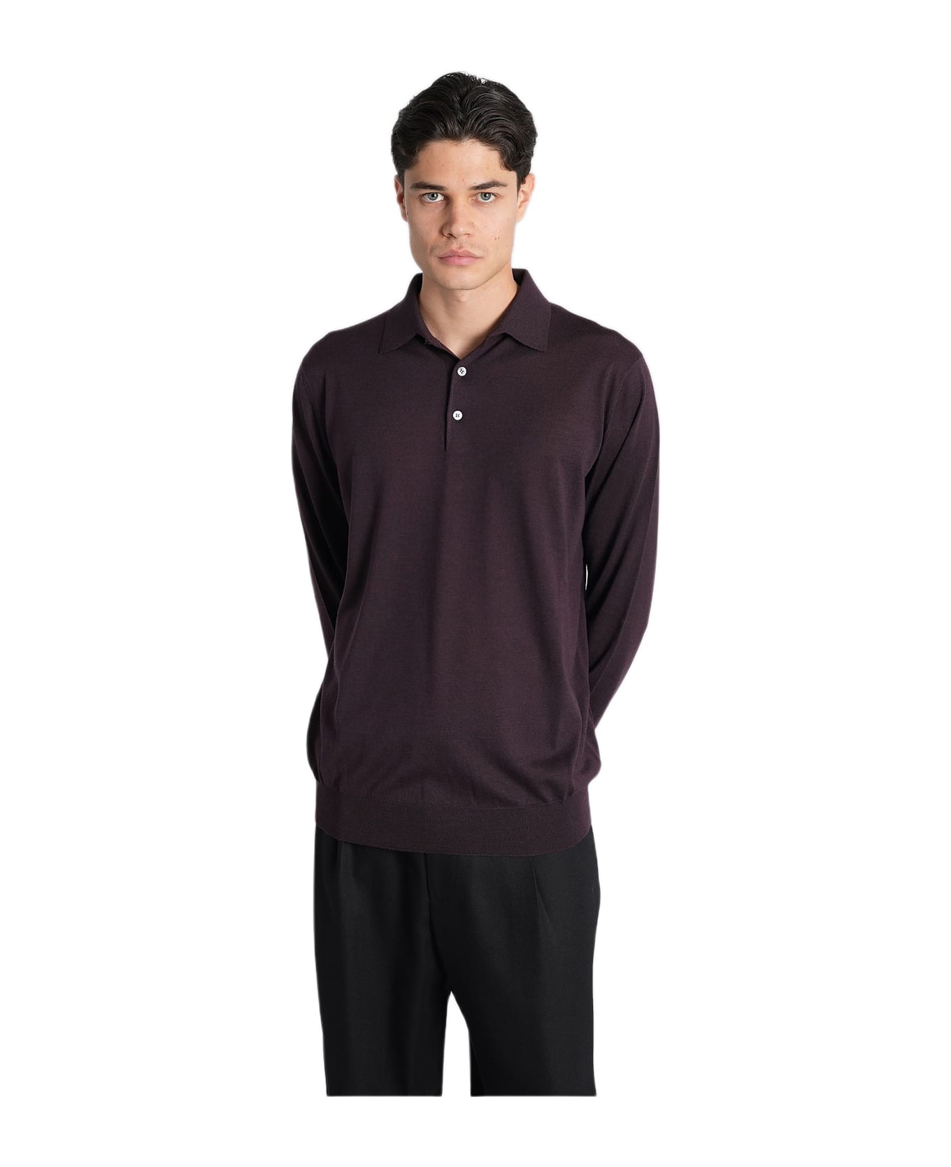 Lardini Polo In Bordeaux Wool - bordeaux