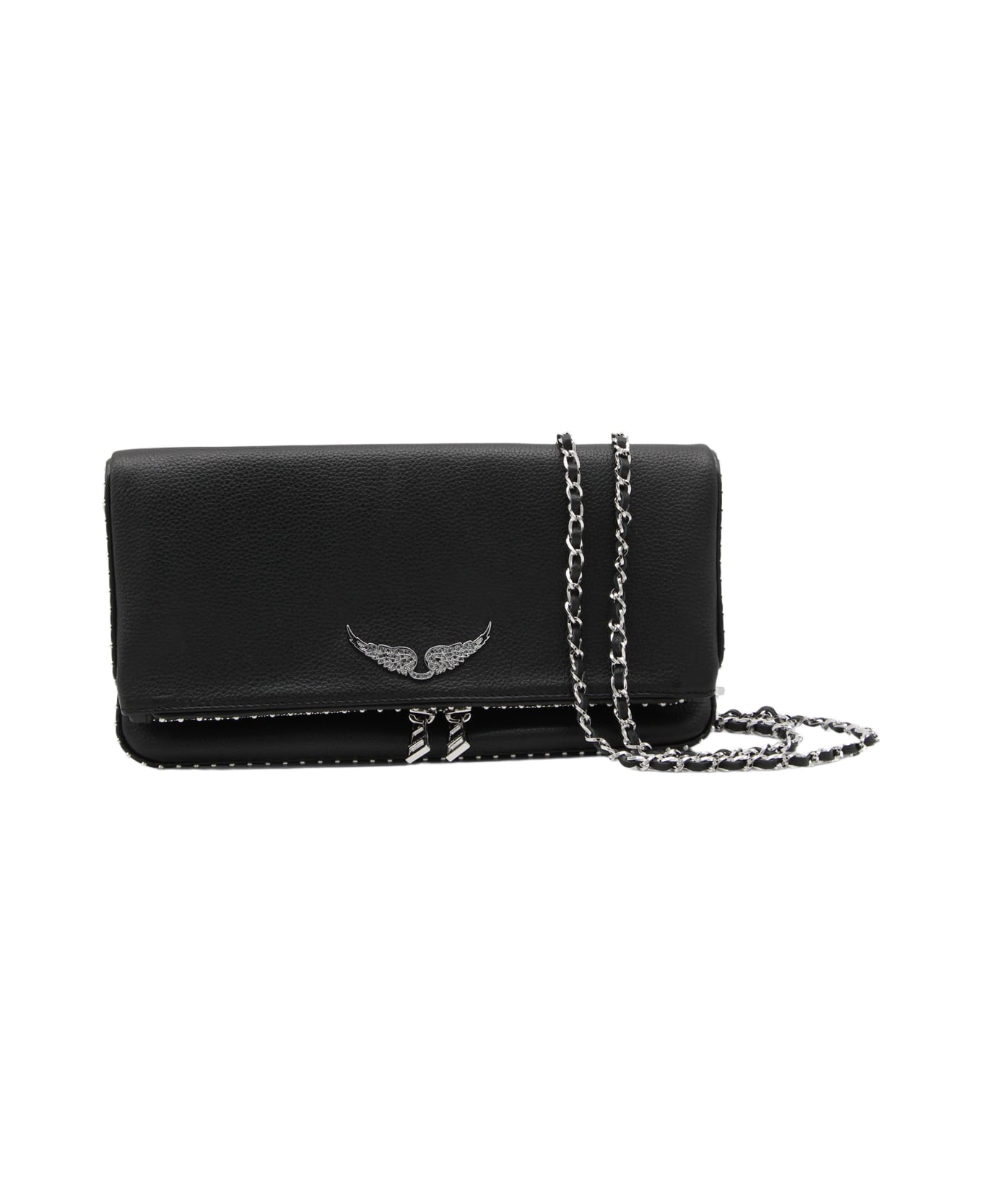 Zadig & Voltaire Black Rock Grained Leather Shoulder Bag - Black