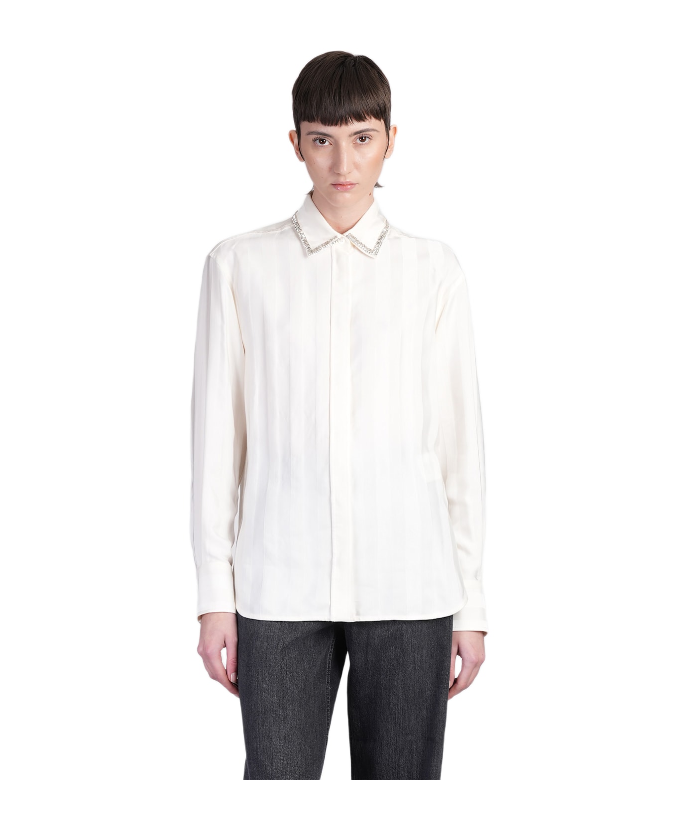 Golden Goose Marysole Shirt In Beige Viscose - Papyrus