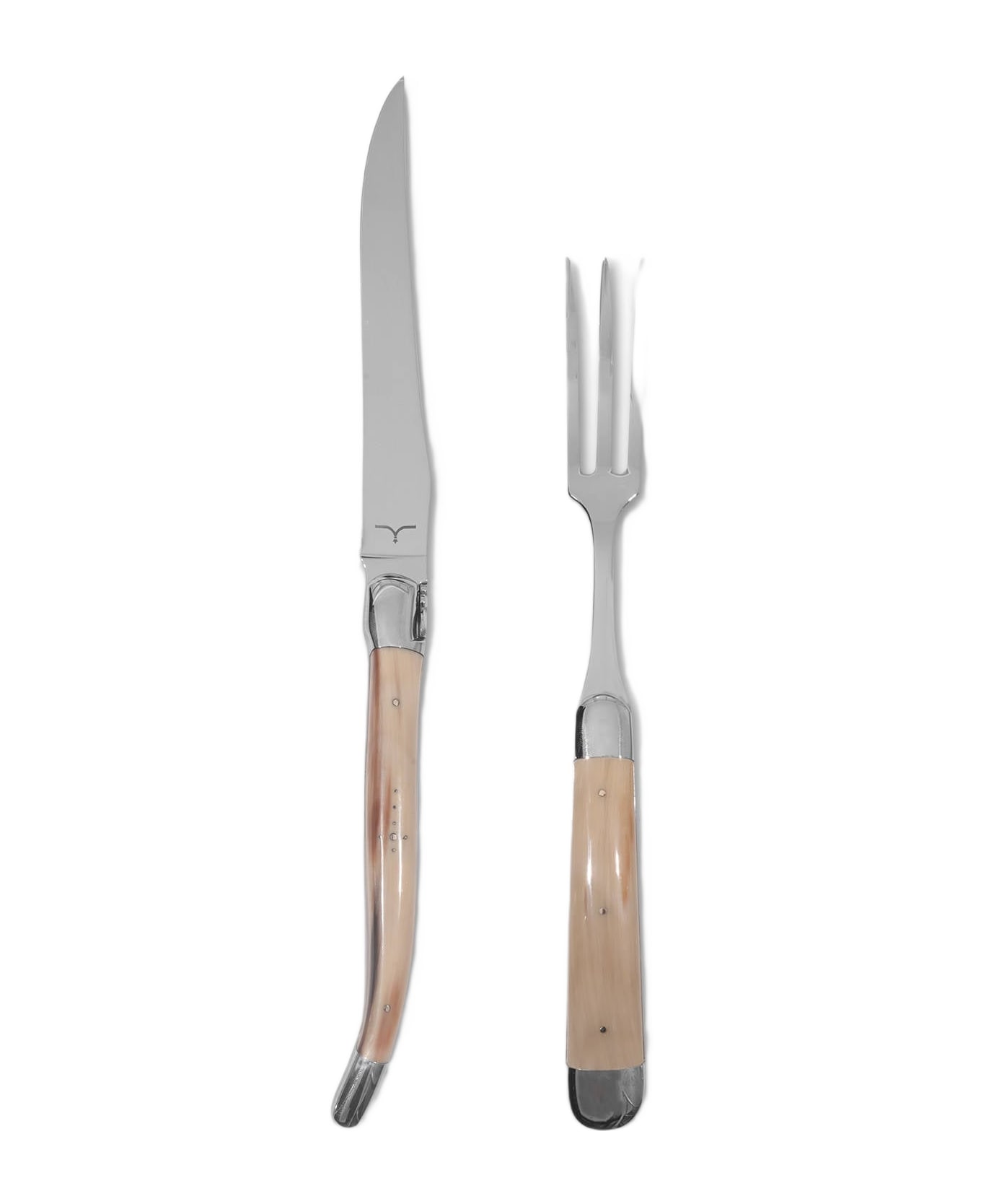 Larusmiani Dark Ox Horn Carving Set Tajima  - Tan