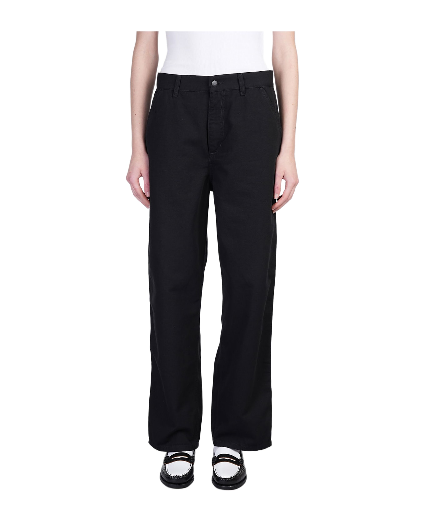 Carhartt Brandon Single Knee Pants In Black Cotton - black