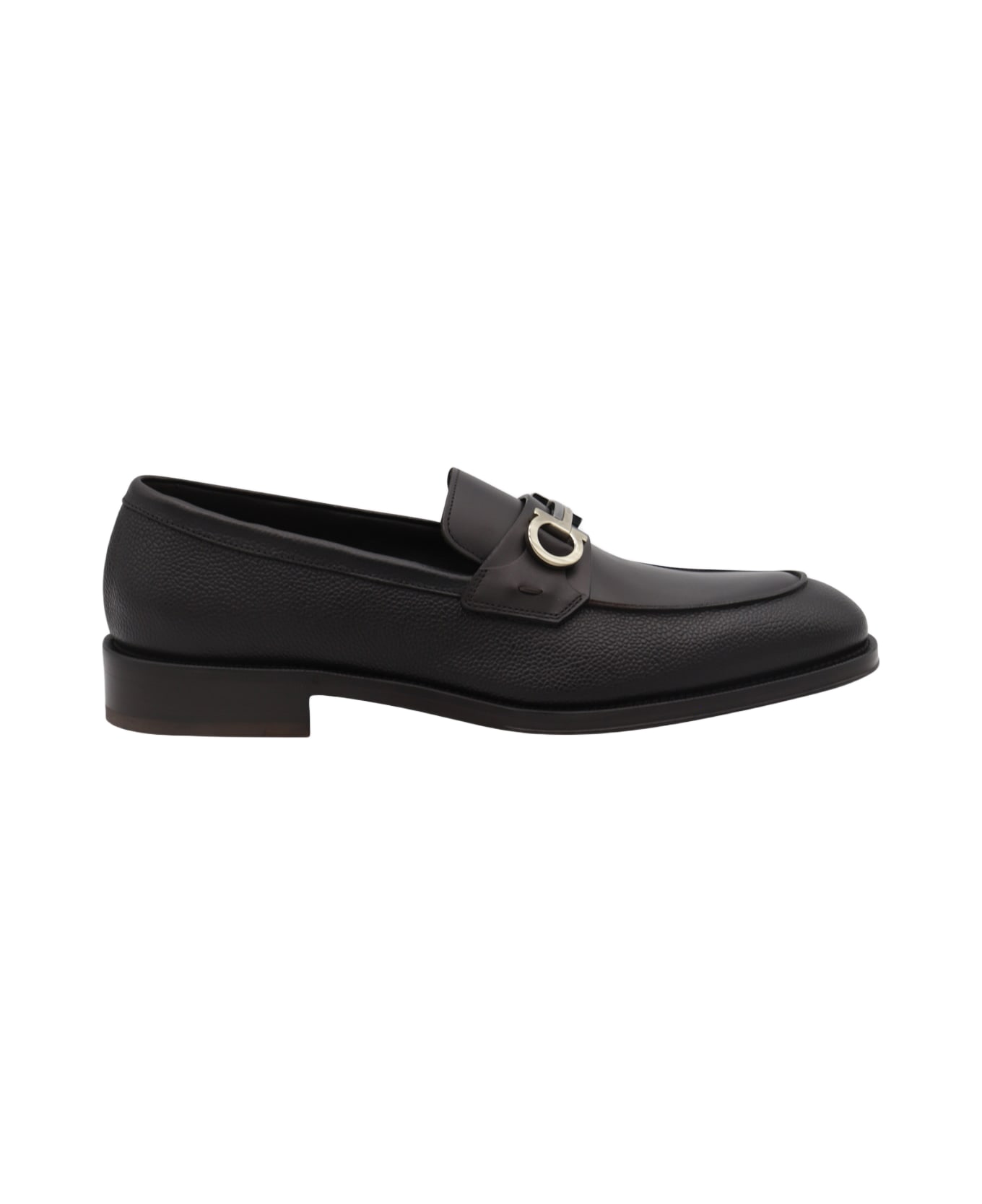 Ferragamo Black Leather Loafers