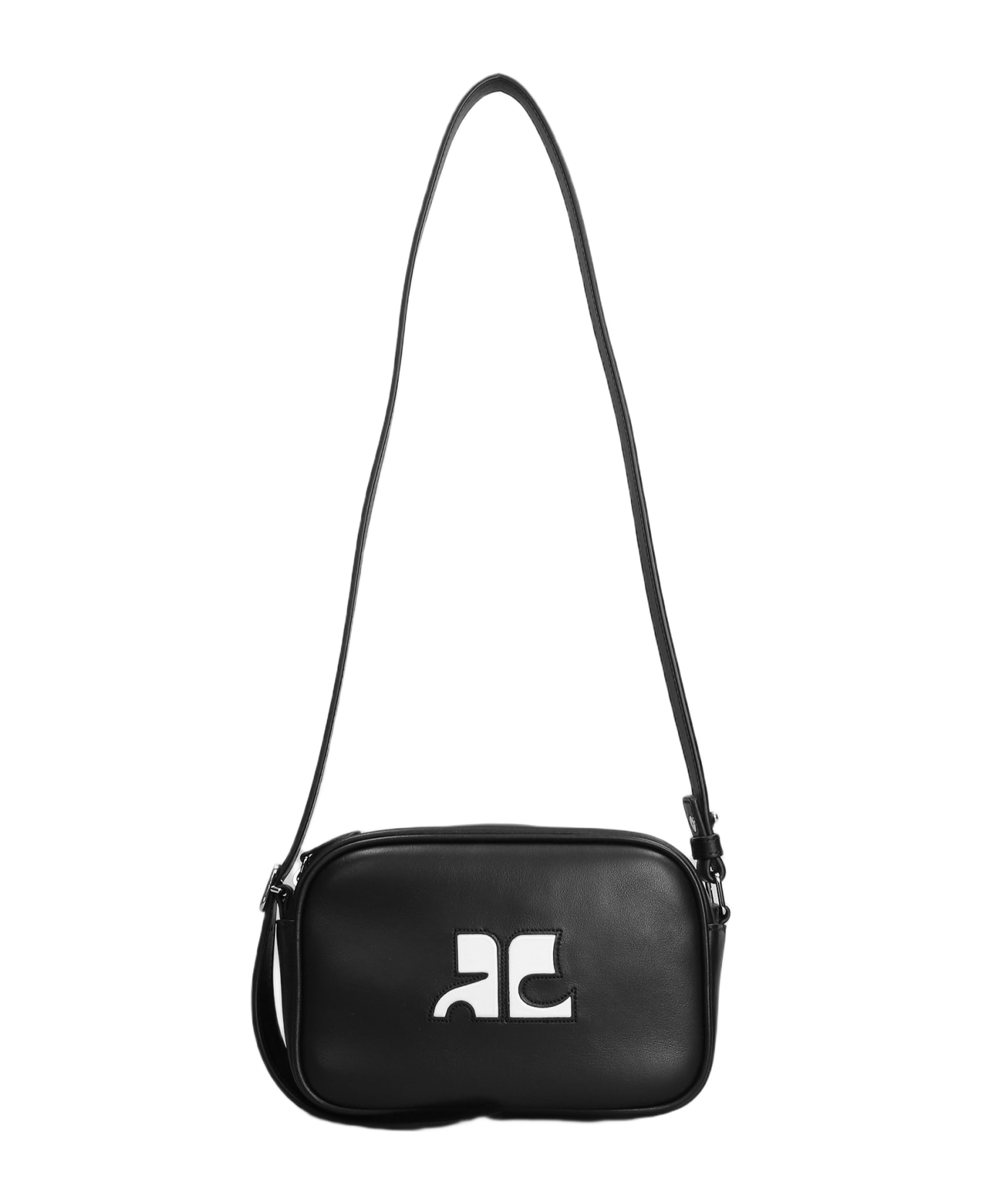 Courrèges Shoulder Bag In Black Leather - black ショルダーバッグ