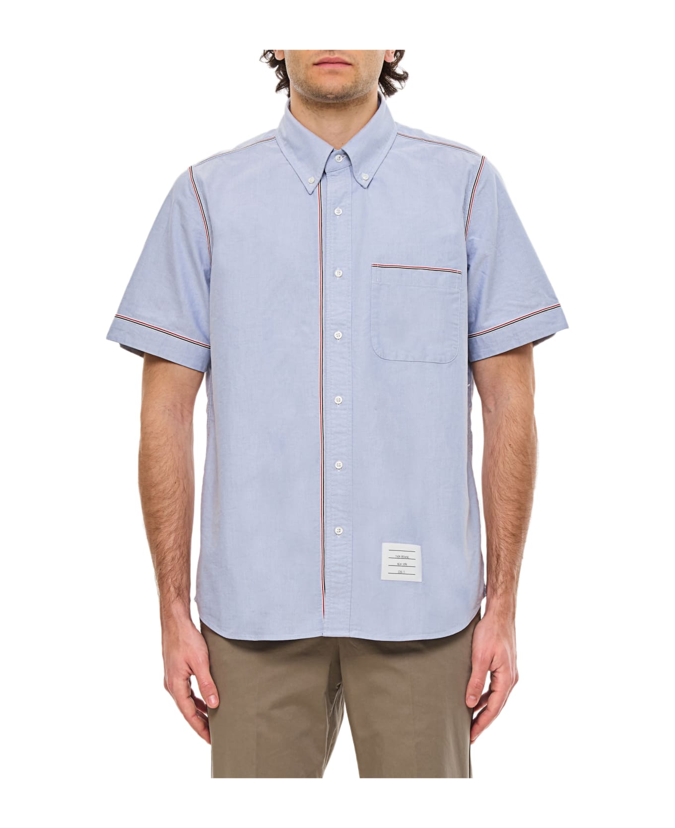 Thom Browne Cotton Button Down Shirt - Clear Blue