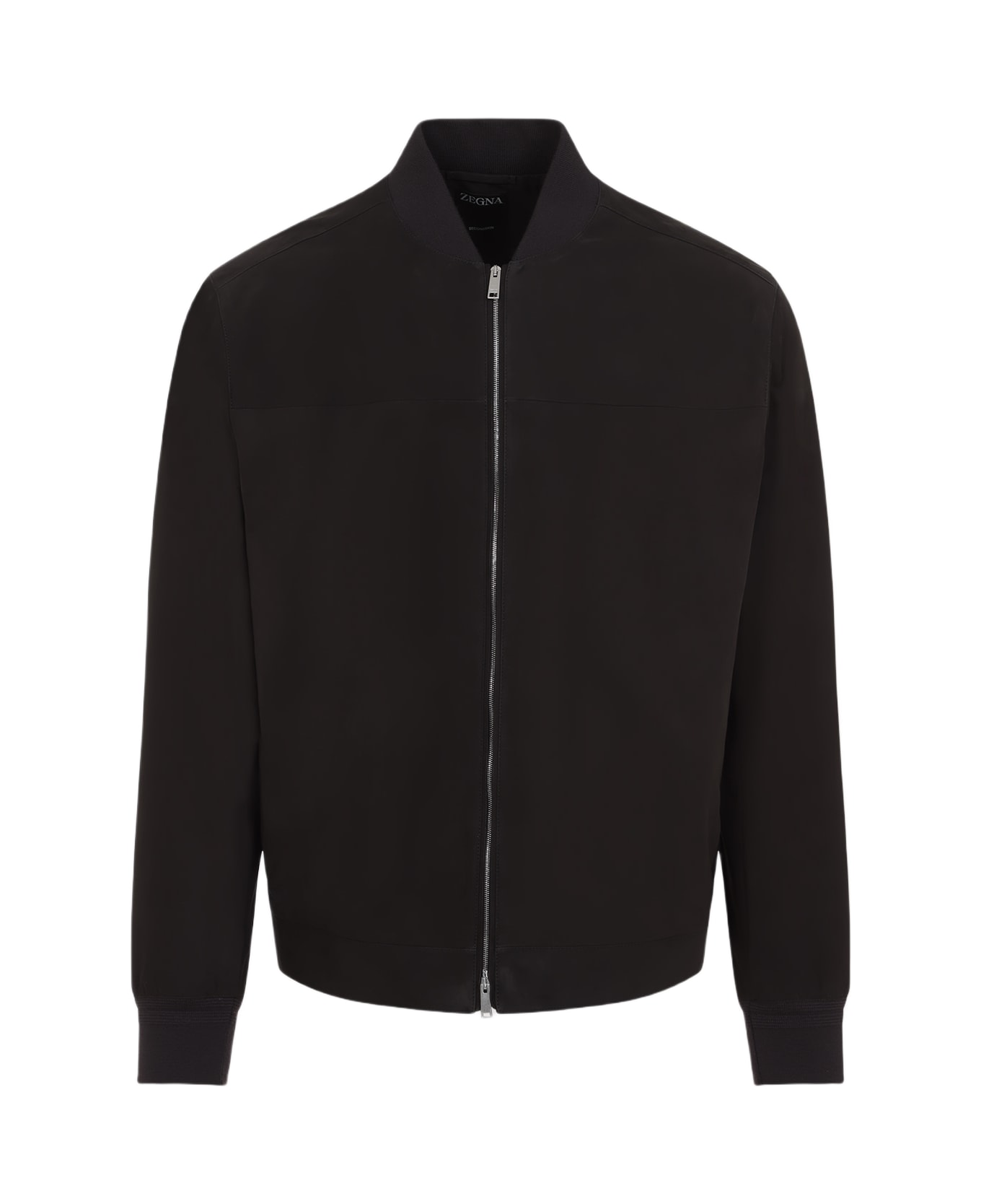 Zegna Leather Jacket - Marrone Scuro Unito