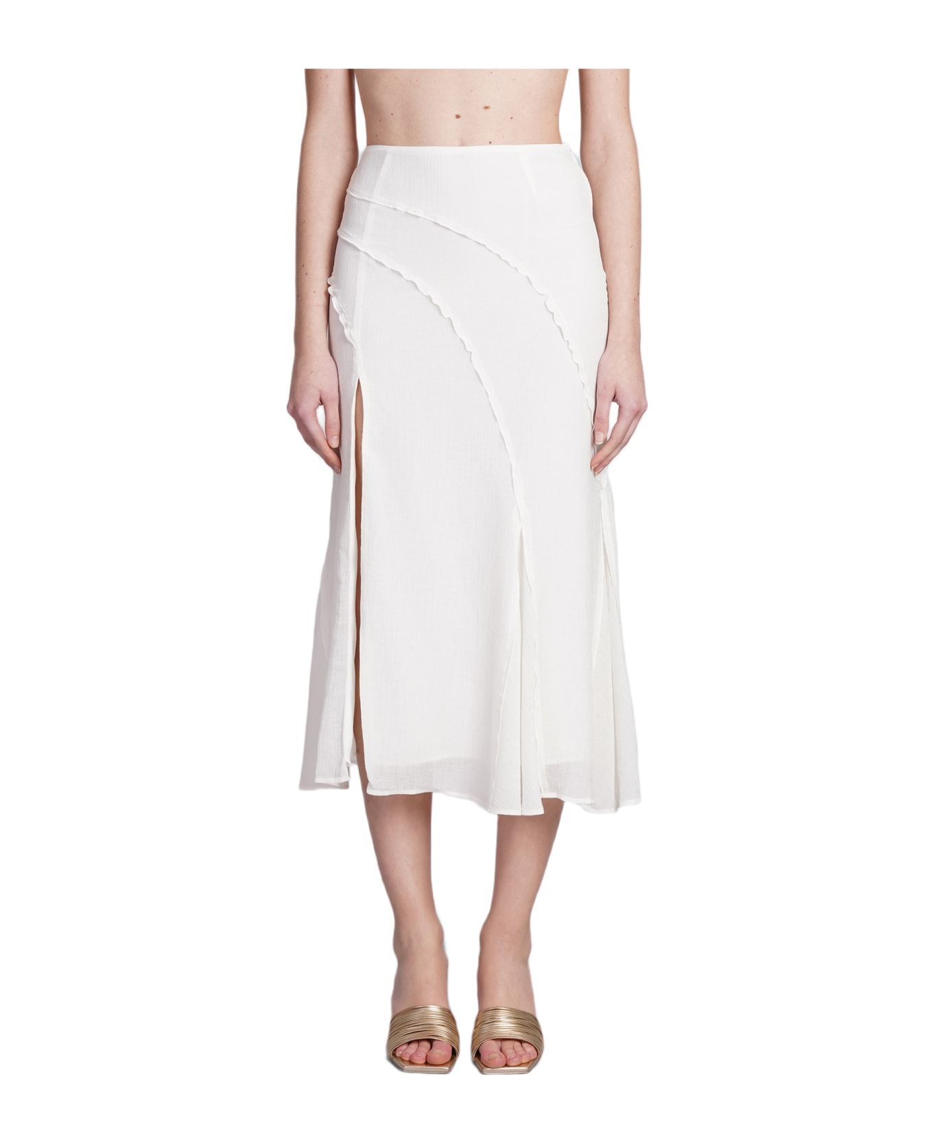Cult Gaia Dallas Skirt In White Rayon - white