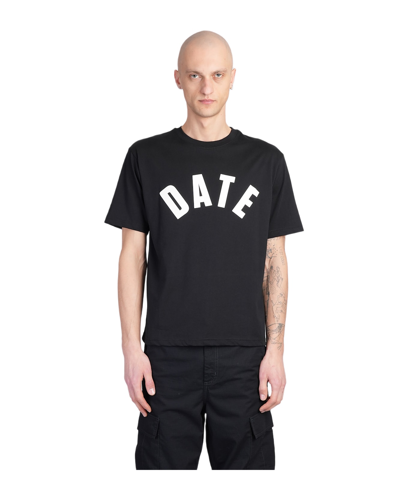 D.A.T.E. Baseball T-shirt In Black Cotton - black