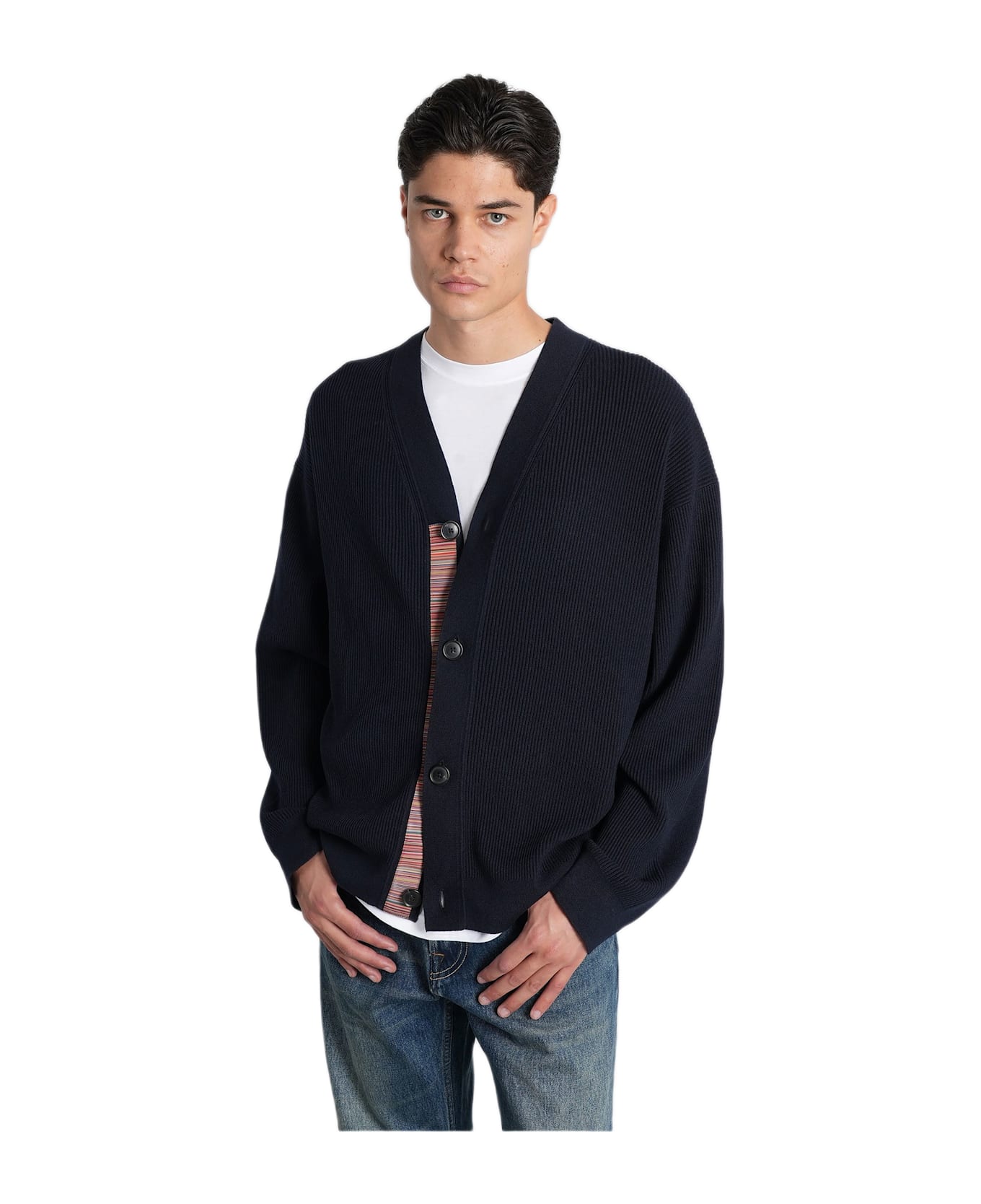 Paul Smith Cardigan In Blue Wool - blue