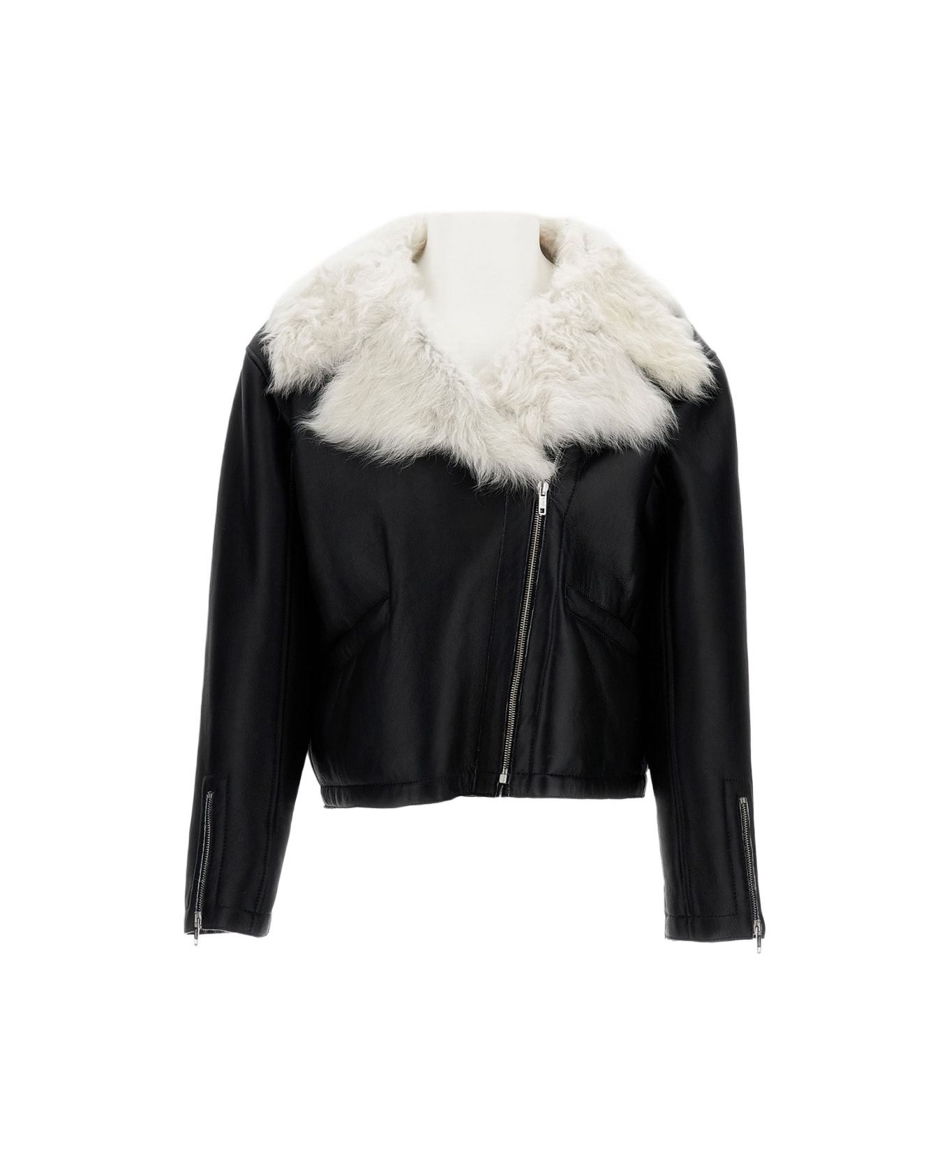 Durazzi Milano Shearling Biker Jacket - Black