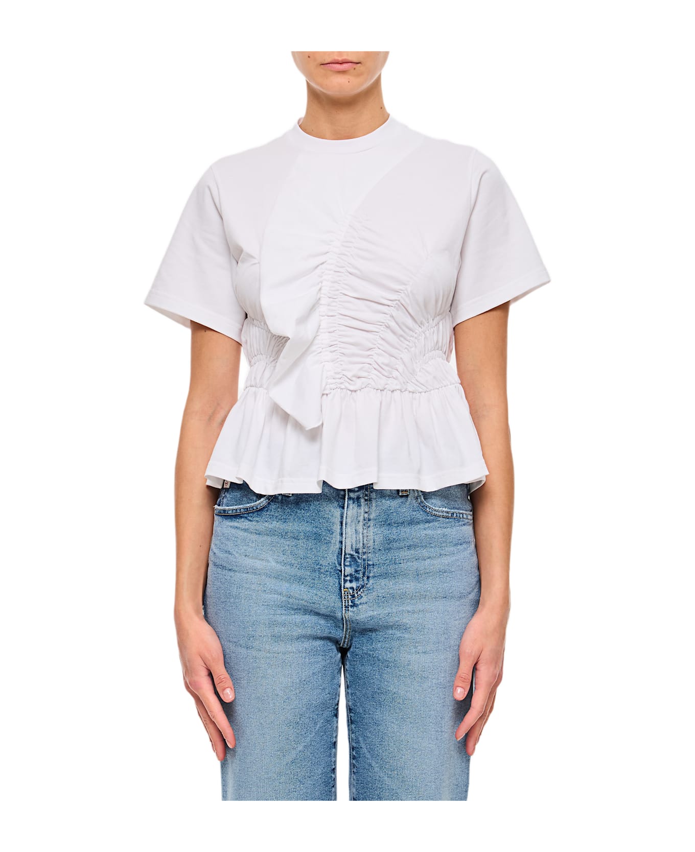 Cecilie Bahnsen Ace Top Jersey White - White