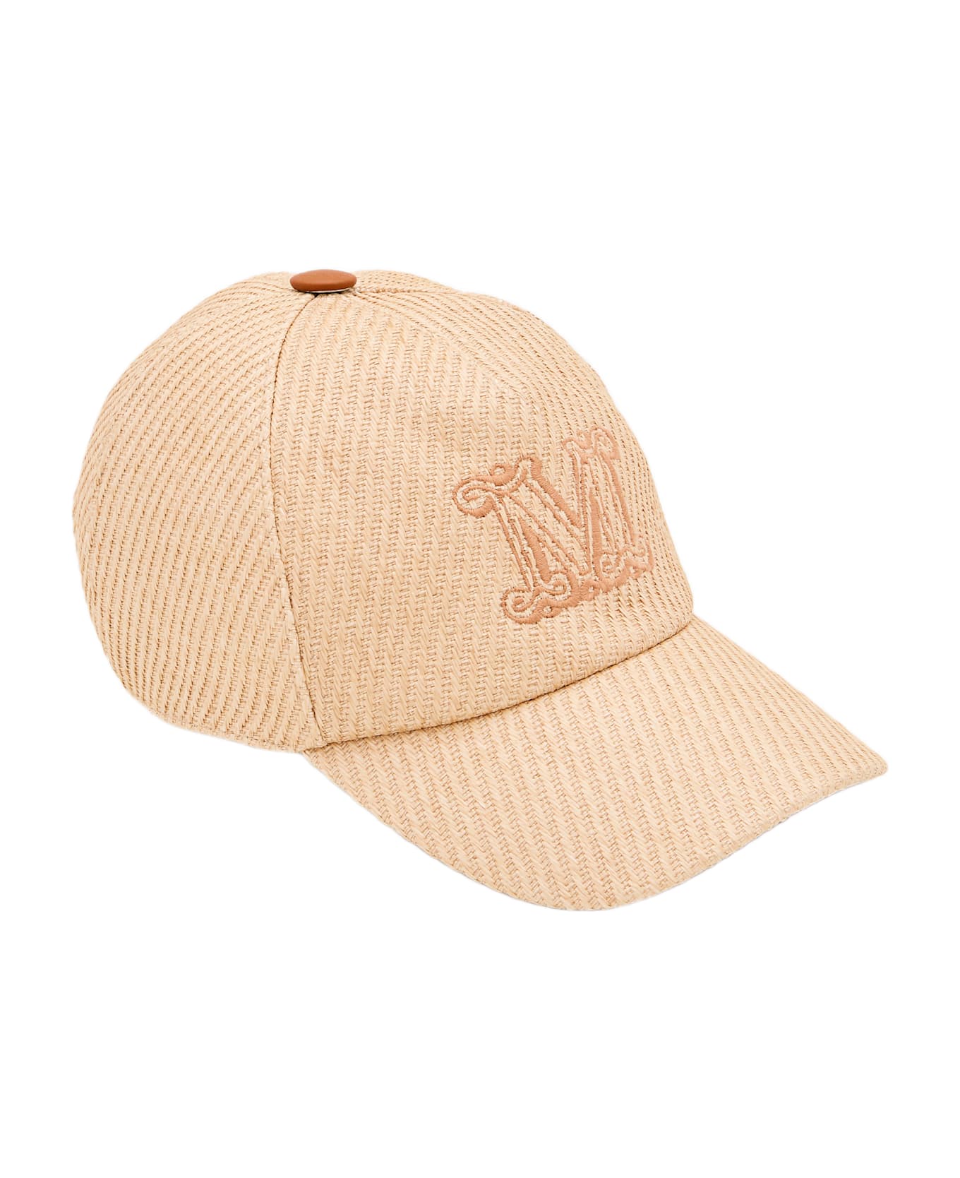 Max Mara Jez Rafia Baseball Cap - Beige