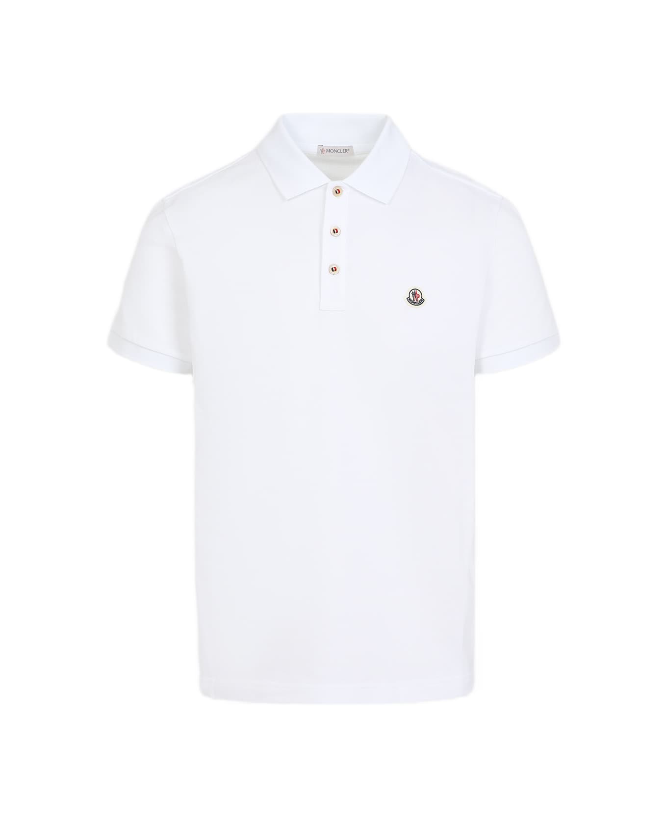 Moncler Short Sleeves Polo - White
