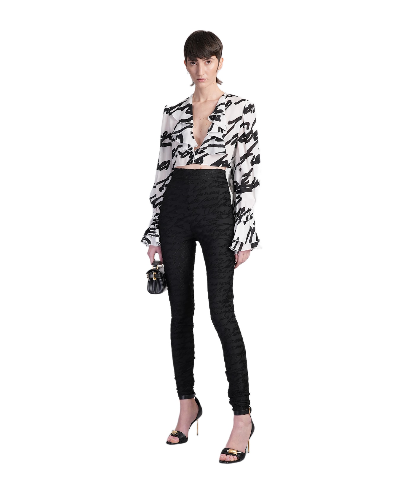 Balmain Leggings In Black Viscose - black
